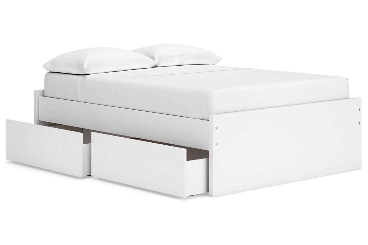 Onita White Full Storage Platform Base Bed with 2 Drawers - Image 4