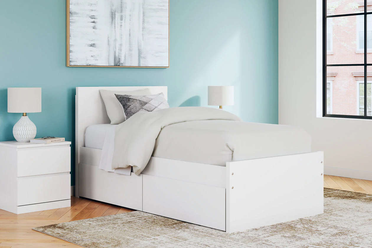 Onita White Twin Storage Platform Bed with 4 Drawers - Image 2