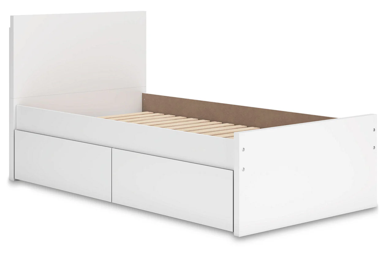 Onita White Twin Storage Platform Bed with 4 Drawers - Image 3