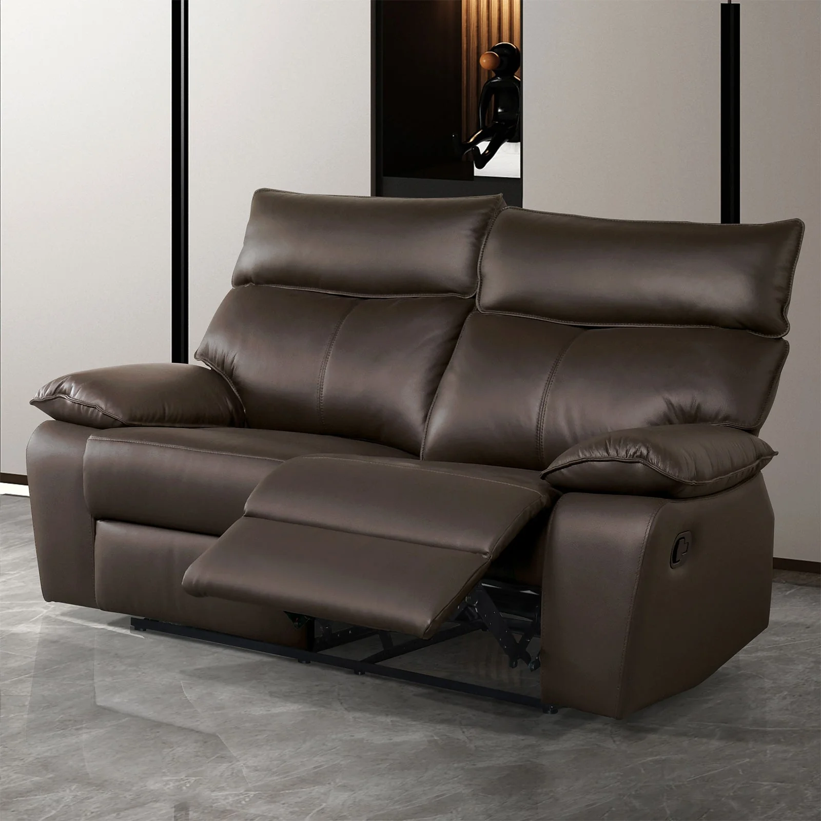 Onoria Brown Leather Match Reclining Living Room Set - Image 3