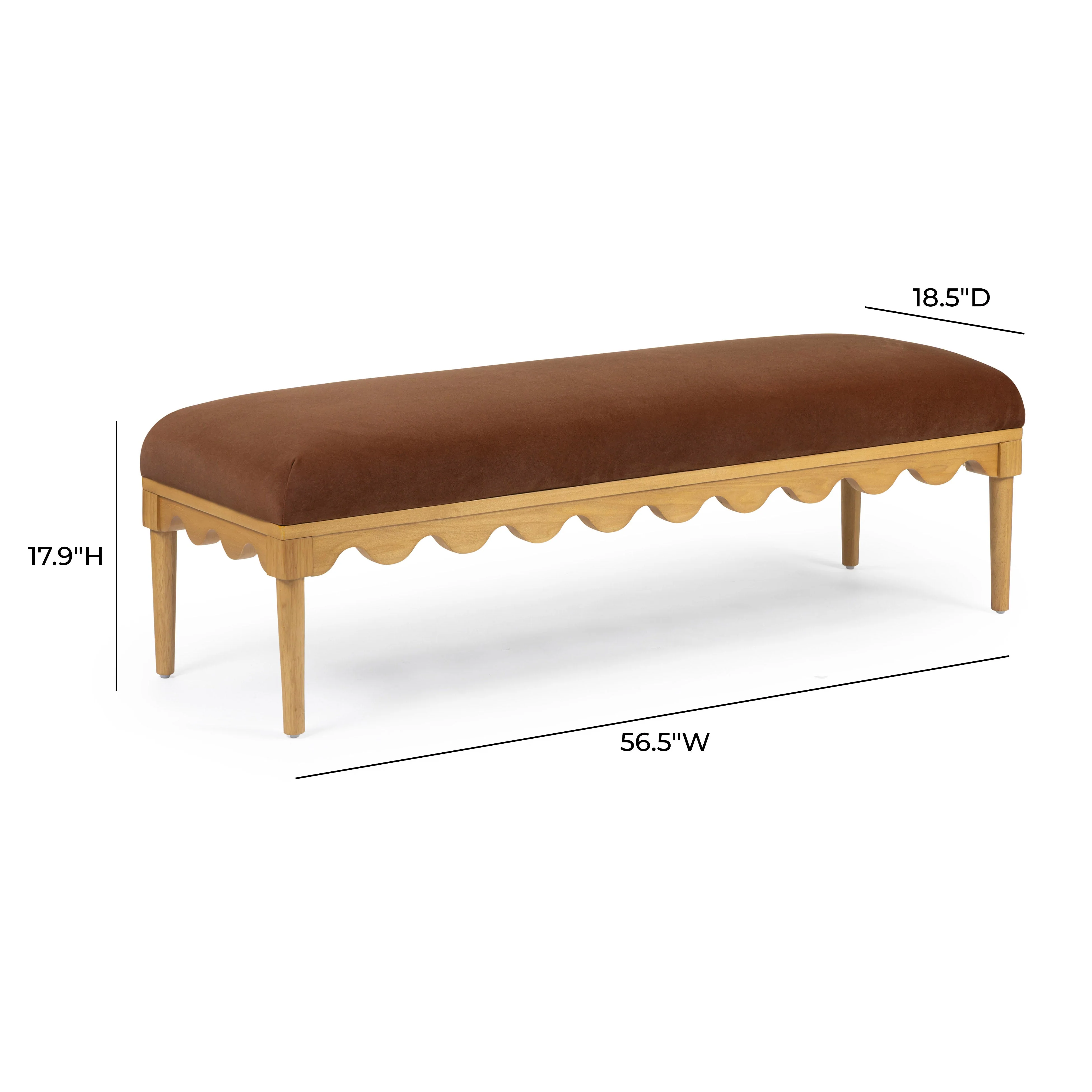 Oodle 56.5" Vegan Mohair Bench - Image 10