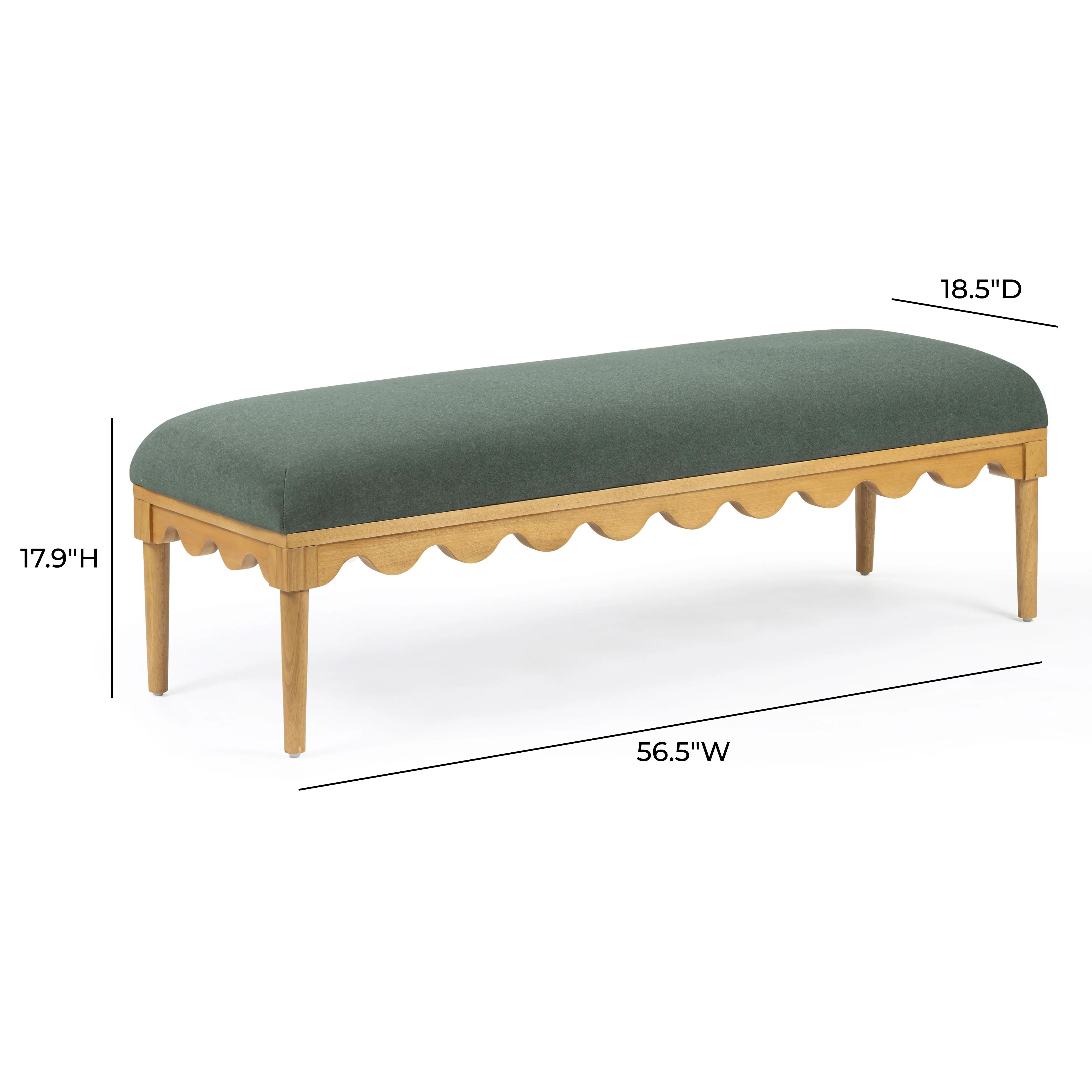 Oodle 56.5" Vegan Mohair Bench - Image 15