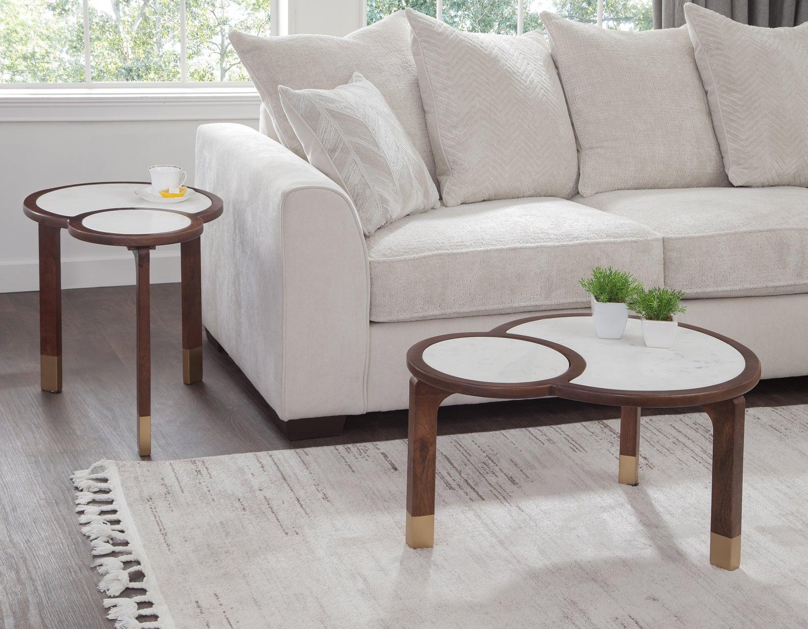 Oormi 3-Piece Banswara White Marble Inlay Table Set - Image 15