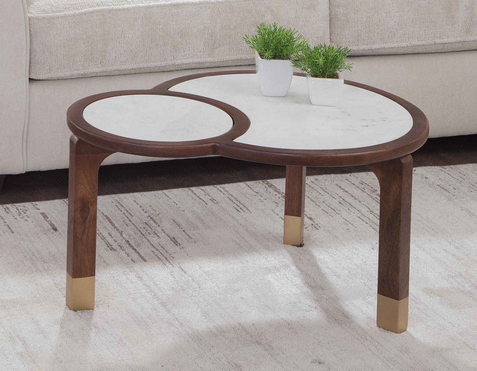 Oormi 3-Piece Banswara White Marble Inlay Table Set - Image 3