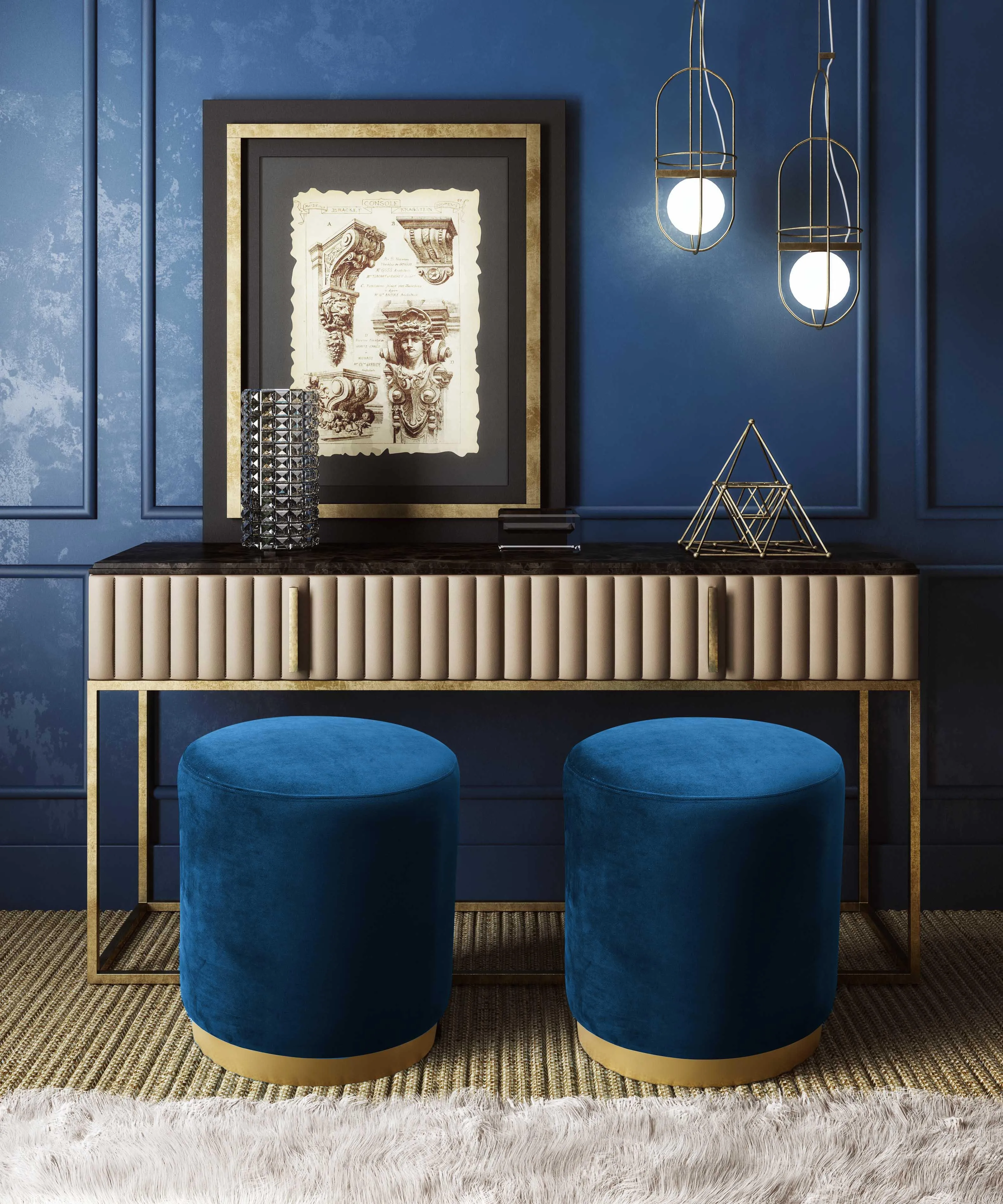Opal Velvet Ottoman - Image 16