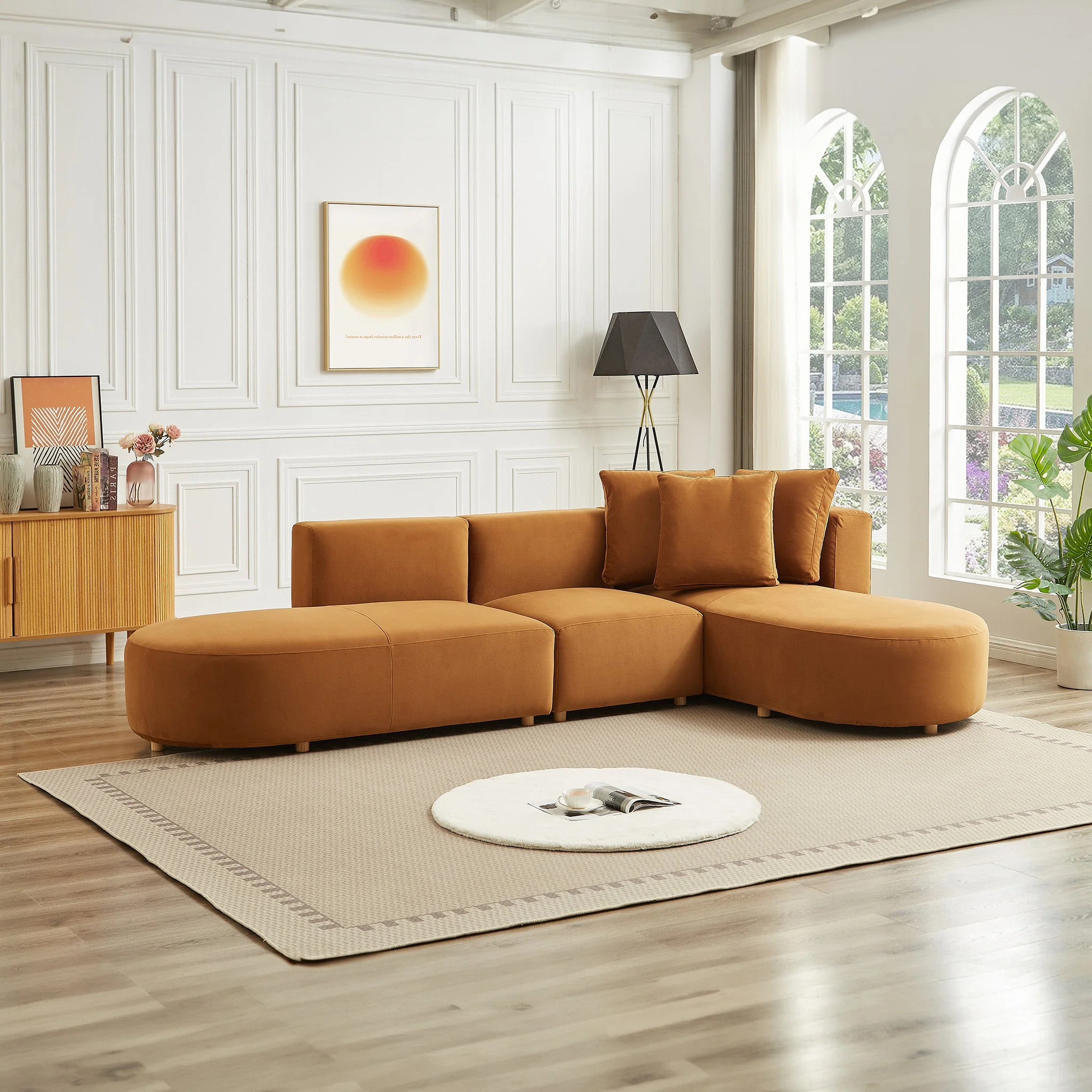 Orby  Velvet Sectional Sofa Right Facing - Image 3