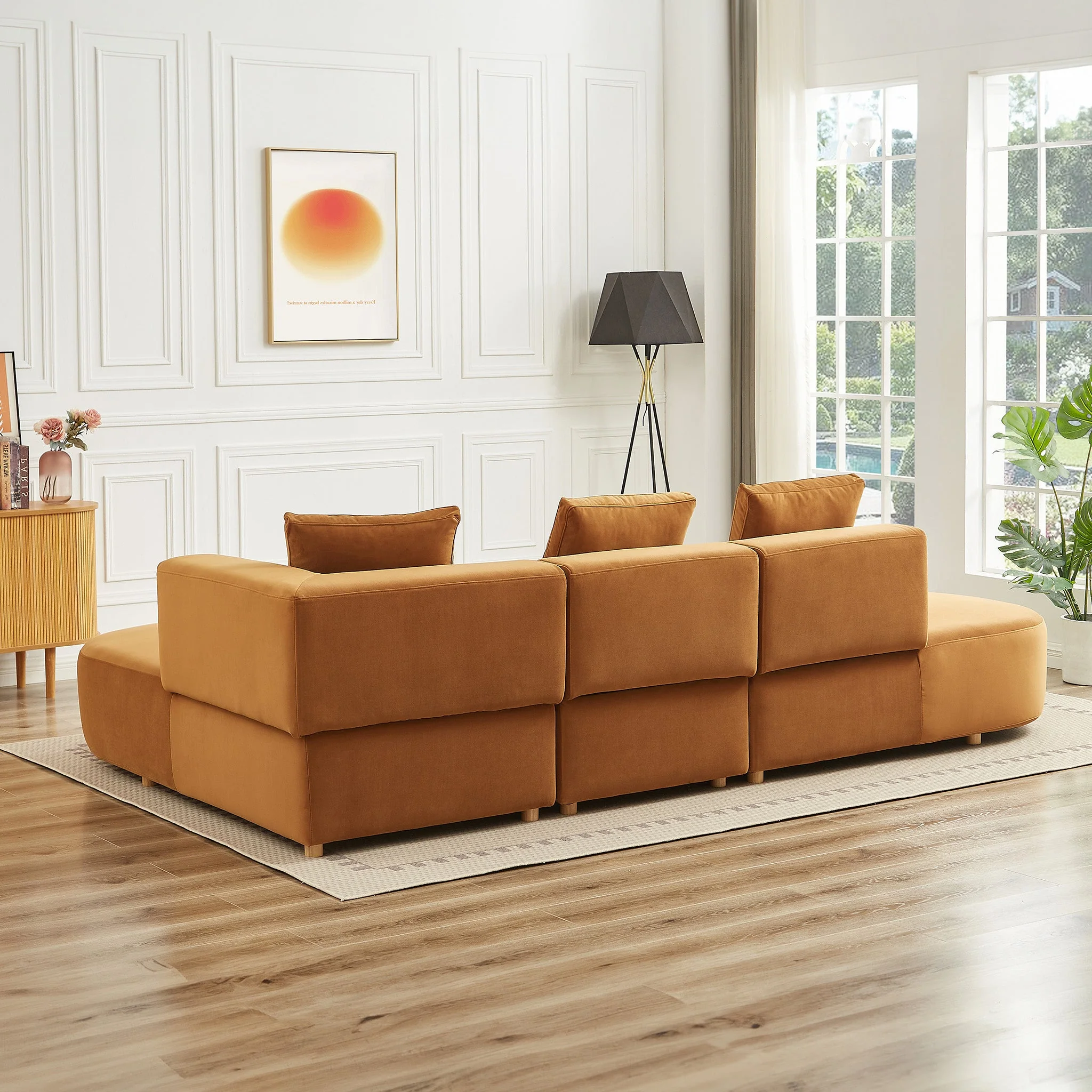 Orby  Velvet Sectional Sofa Right Facing - Image 5