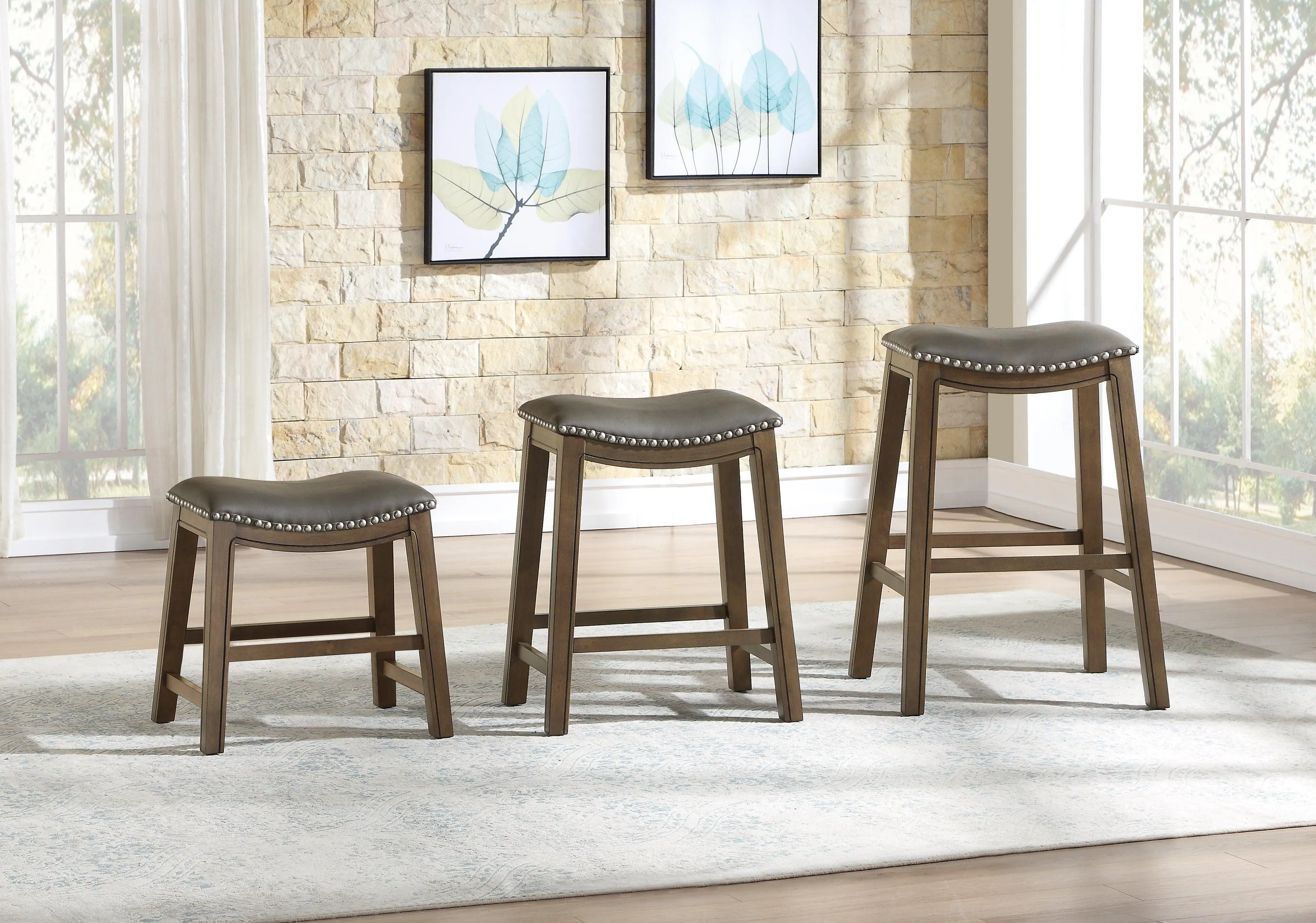 Ordway Gray/Brown Counter Height Stool, Gray - Image 2