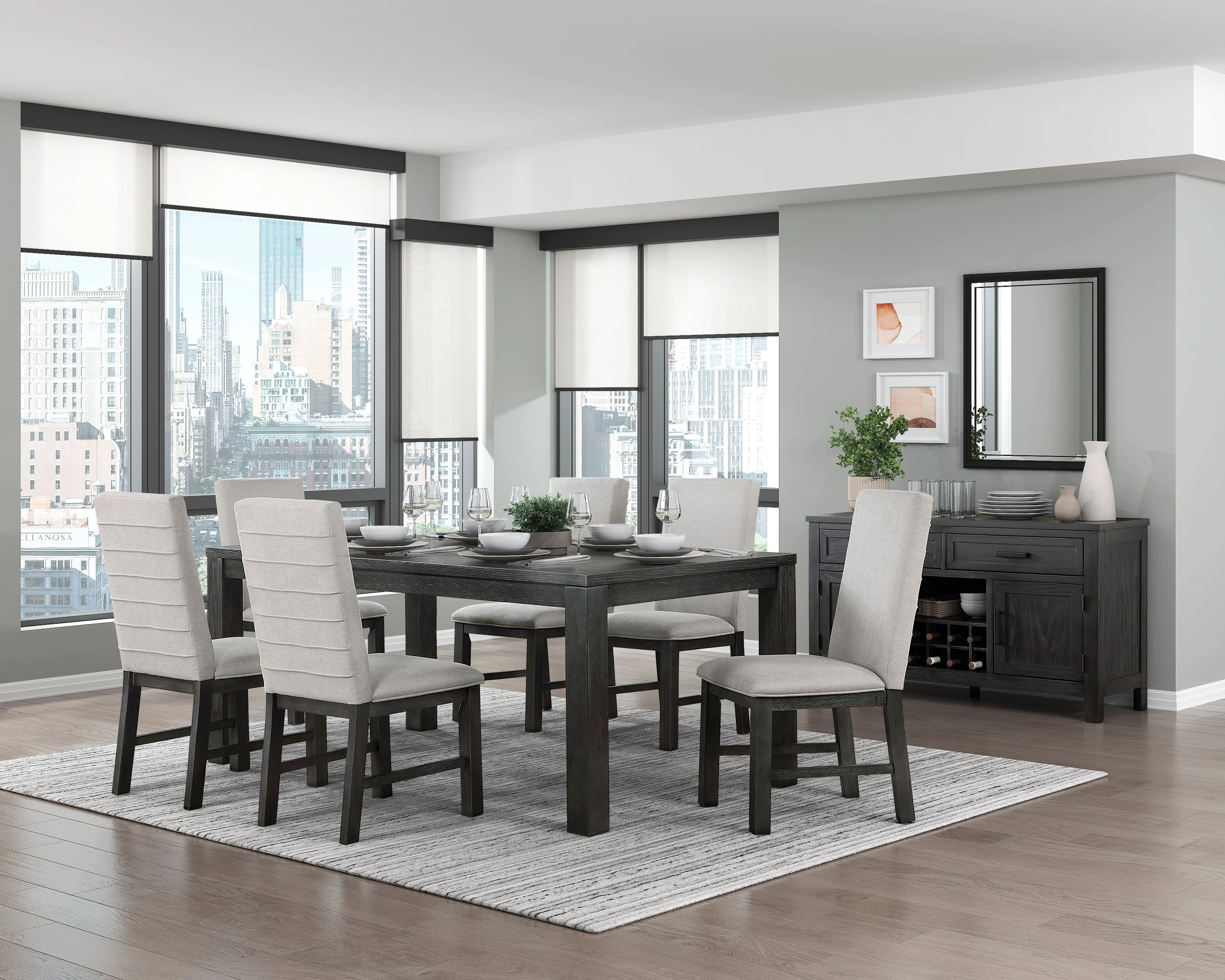 Orem Gray/Black Dining Set