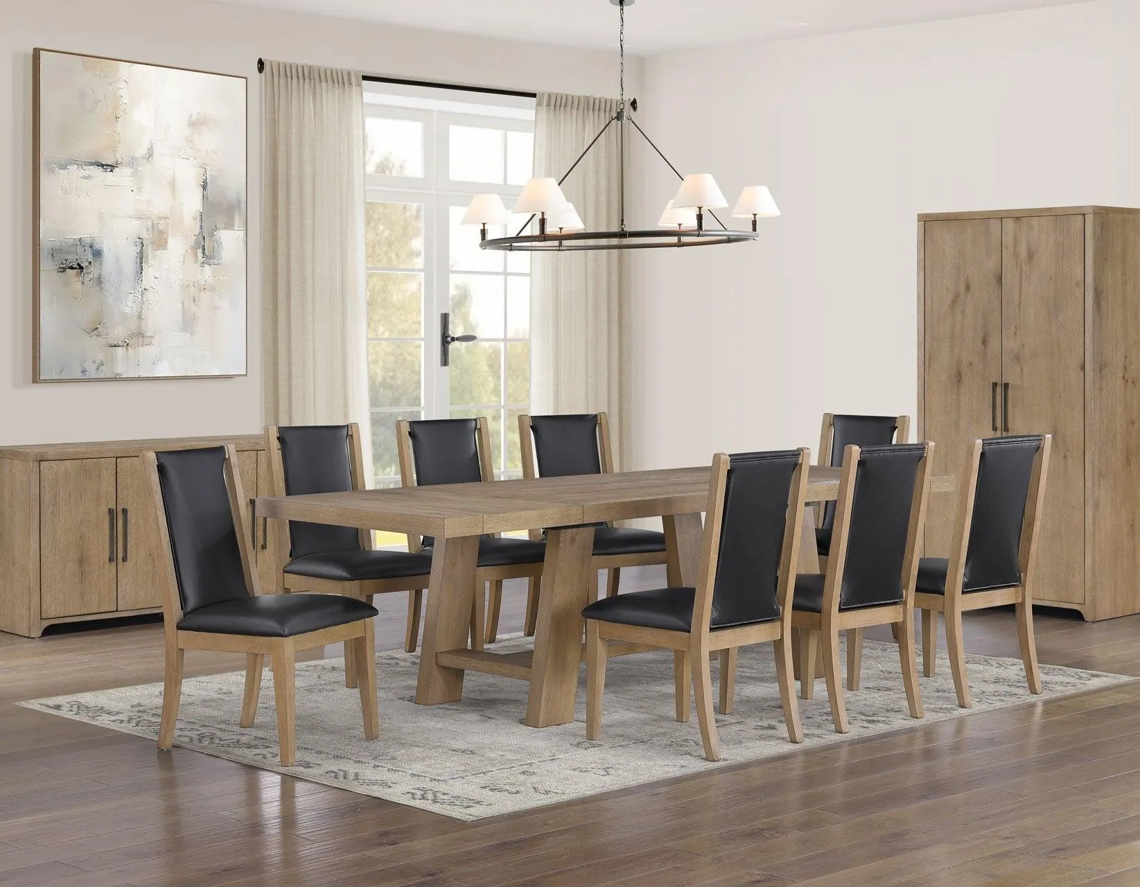 Orinda Rustic Solid Wood Side Chair, Brown Vegan Leather - Image 10