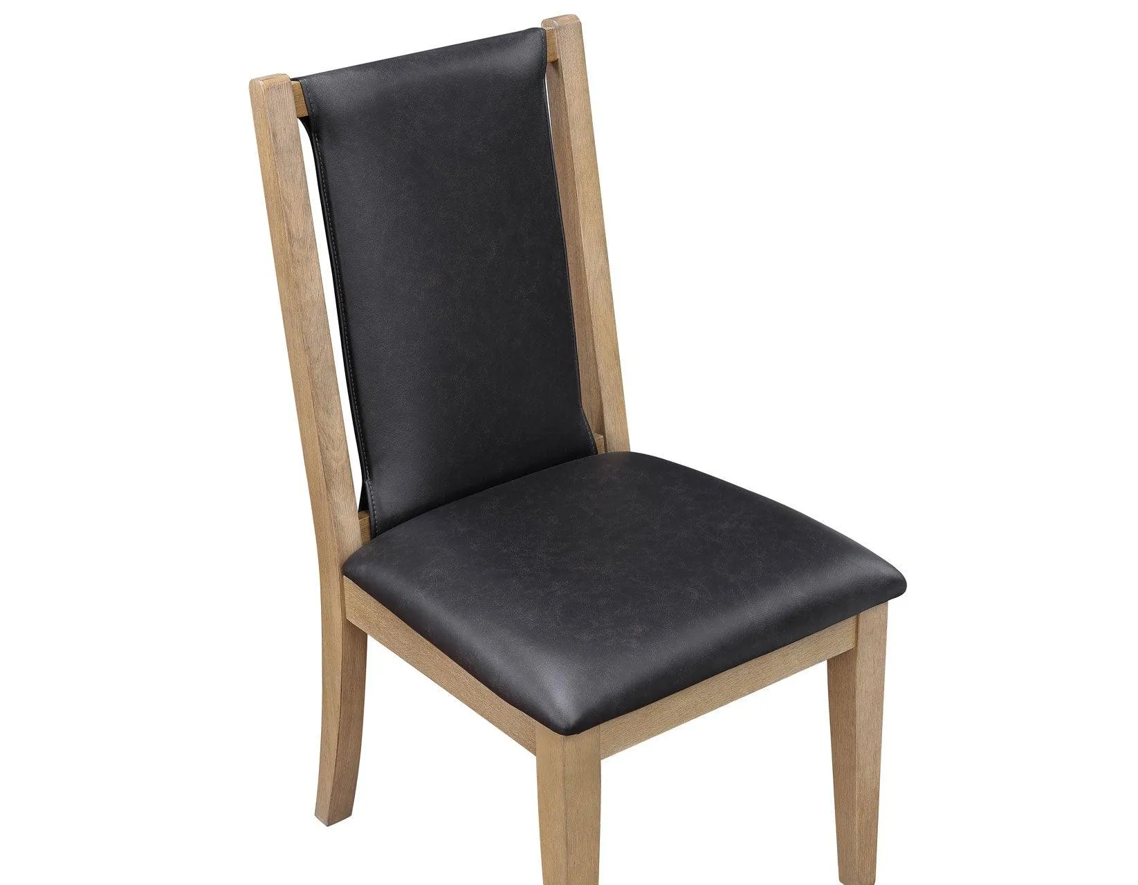 Orinda Rustic Solid Wood Side Chair, Brown Vegan Leather - Image 9