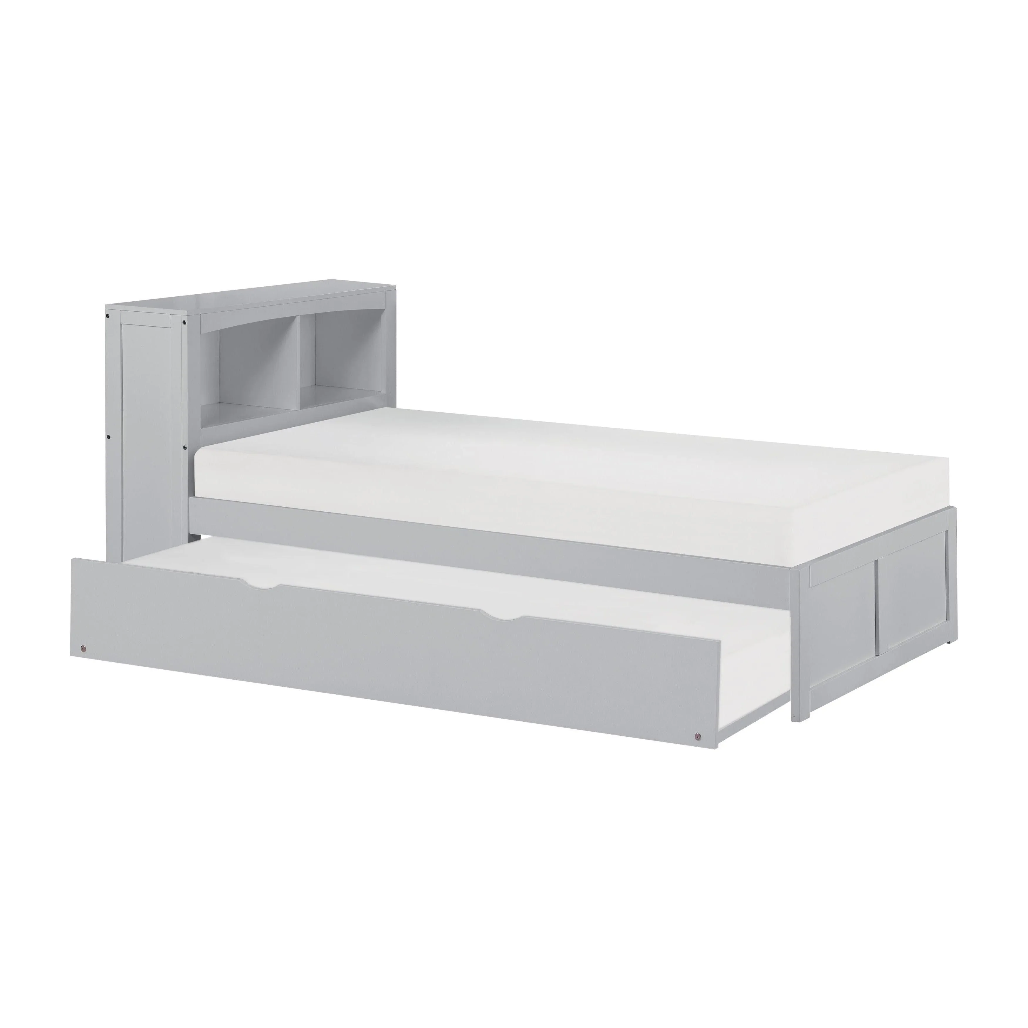 Orion Gray Twin Bookcase Bed with Twin Trundle - Image 2