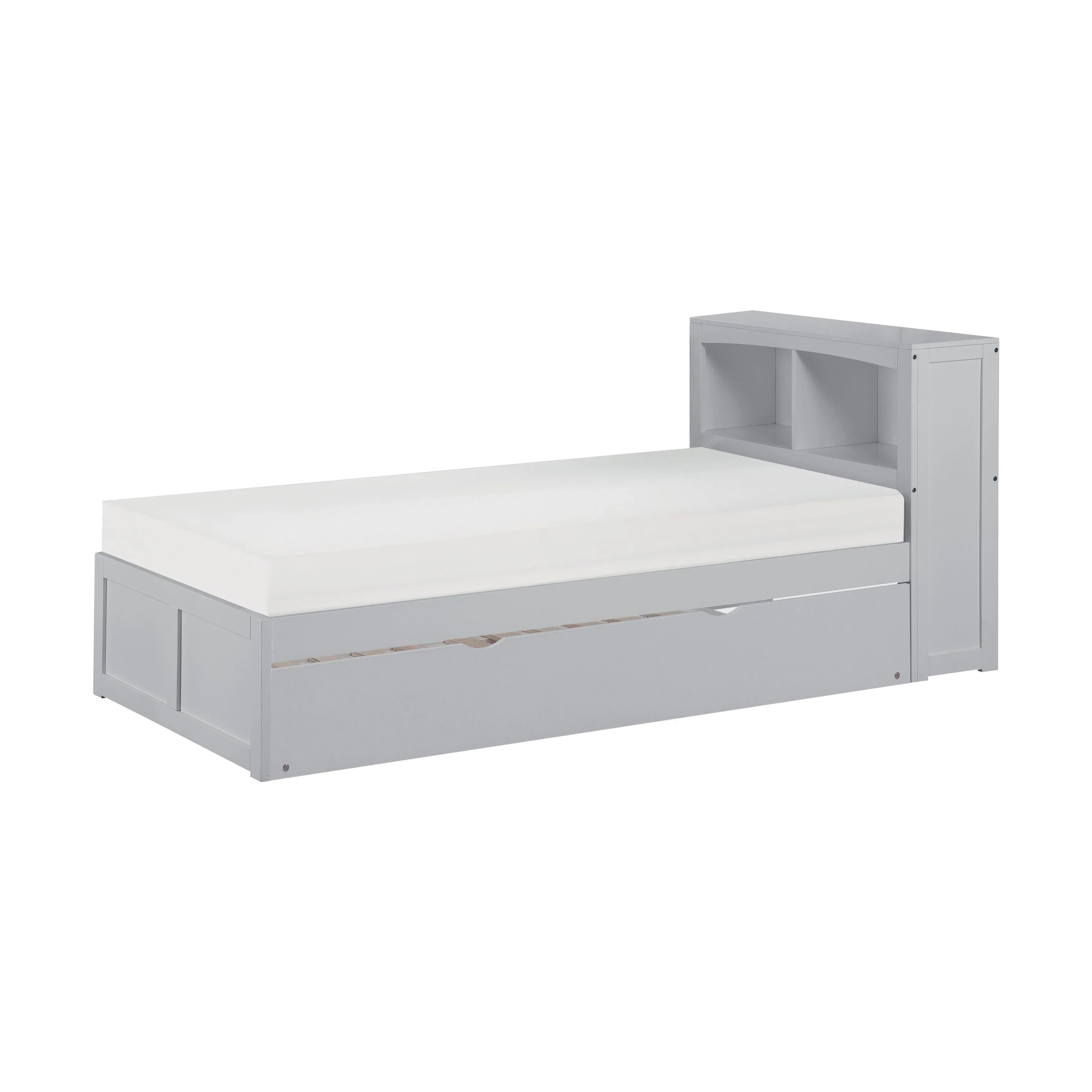 Orion Gray Twin Bookcase Bed with Twin Trundle - Image 3