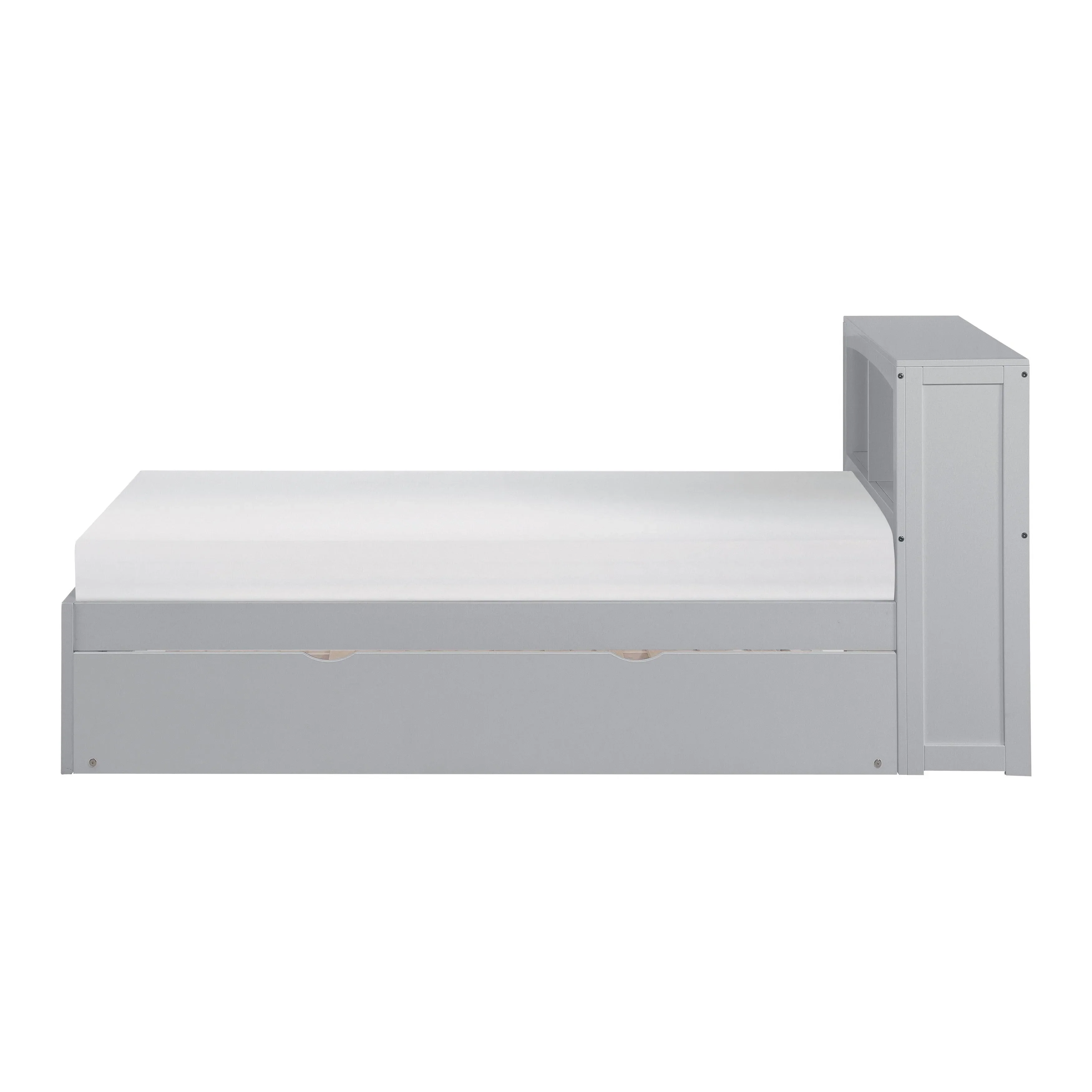 Orion Gray Twin Bookcase Bed with Twin Trundle - Image 4