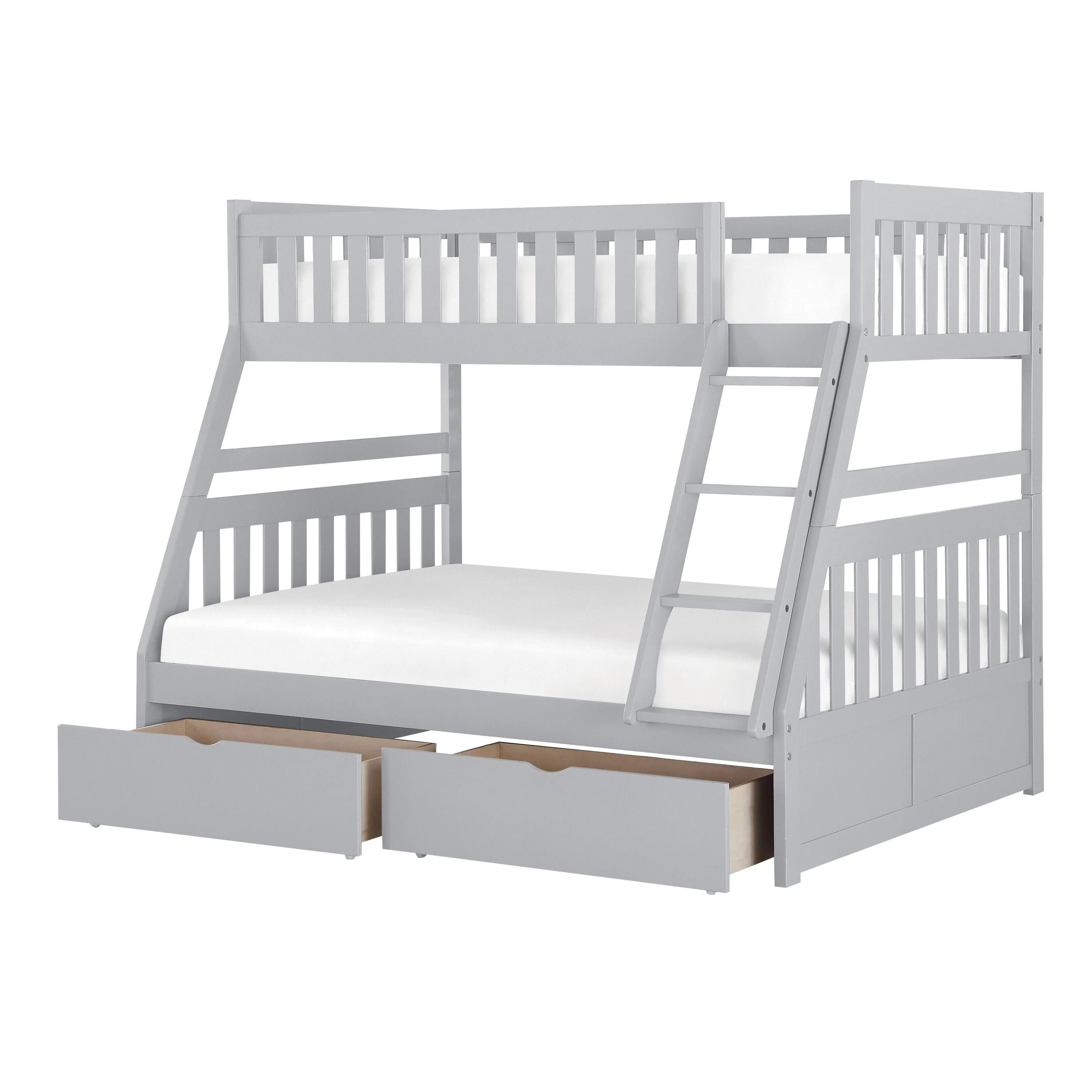 Orion Gray Twin/Full Bunk Bed with Storage Boxes - Image 2