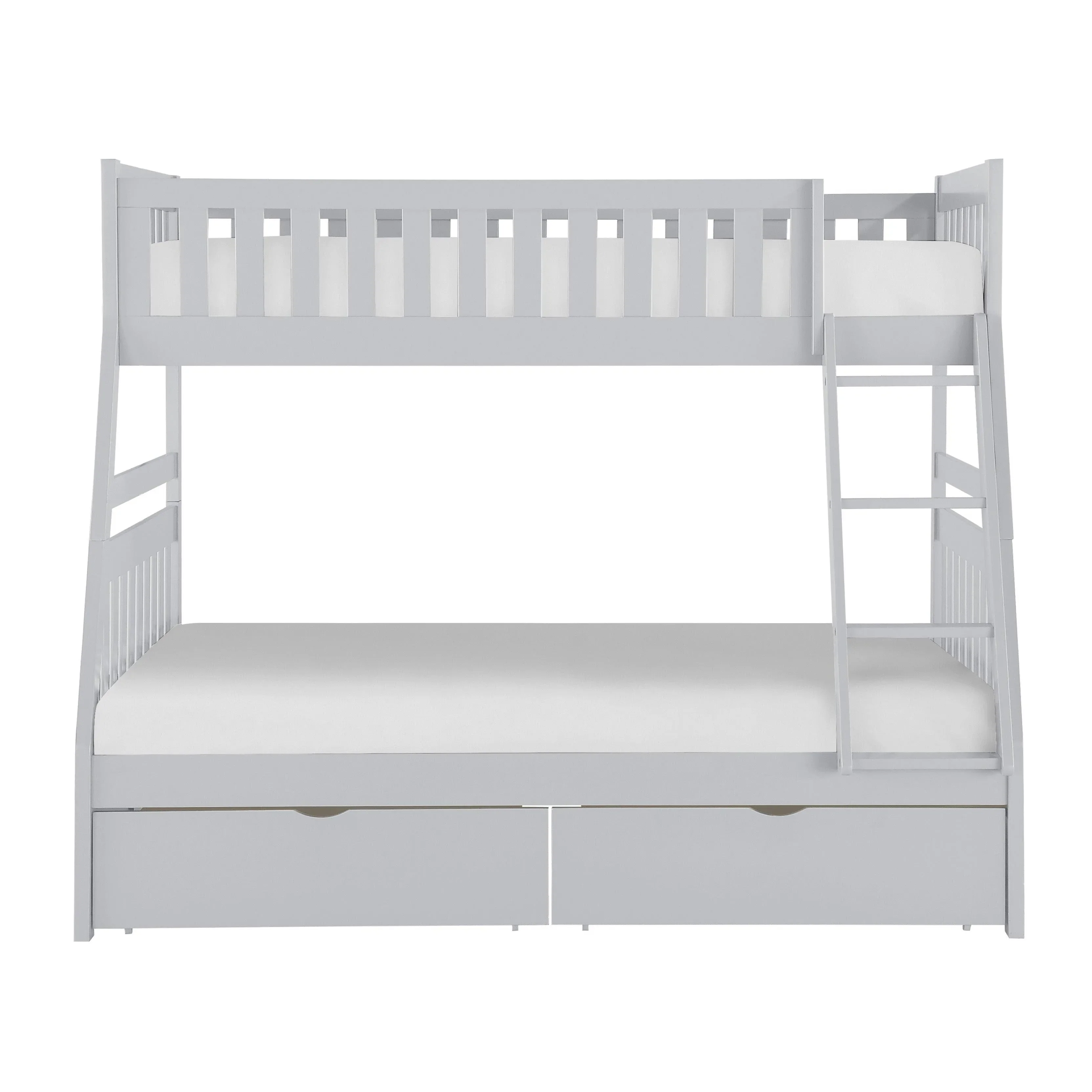 Orion Gray Twin/Full Bunk Bed with Storage Boxes - Image 3