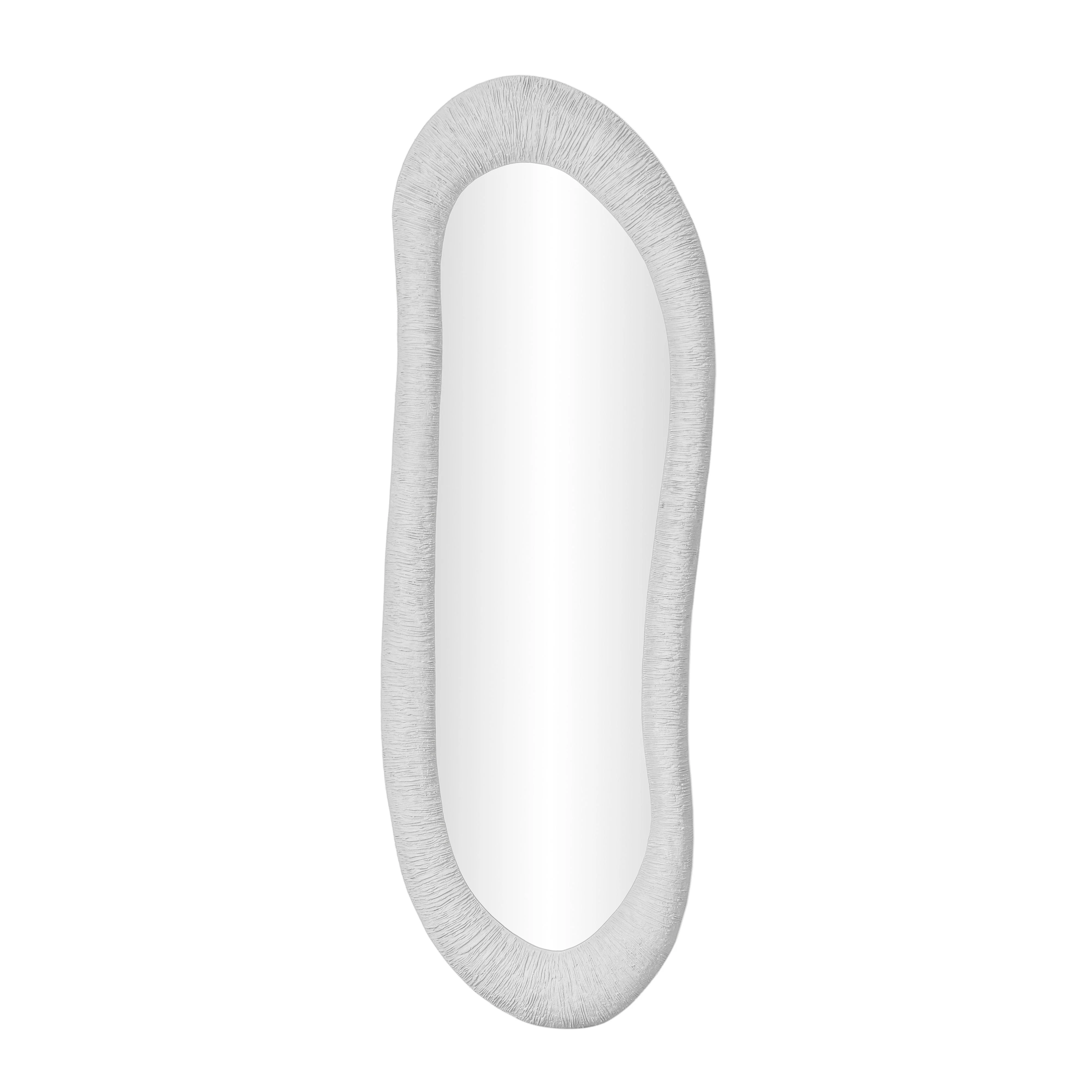 Orpheus 20"X59" Ribbed Faux Stone Fiberglass Floor Mirror