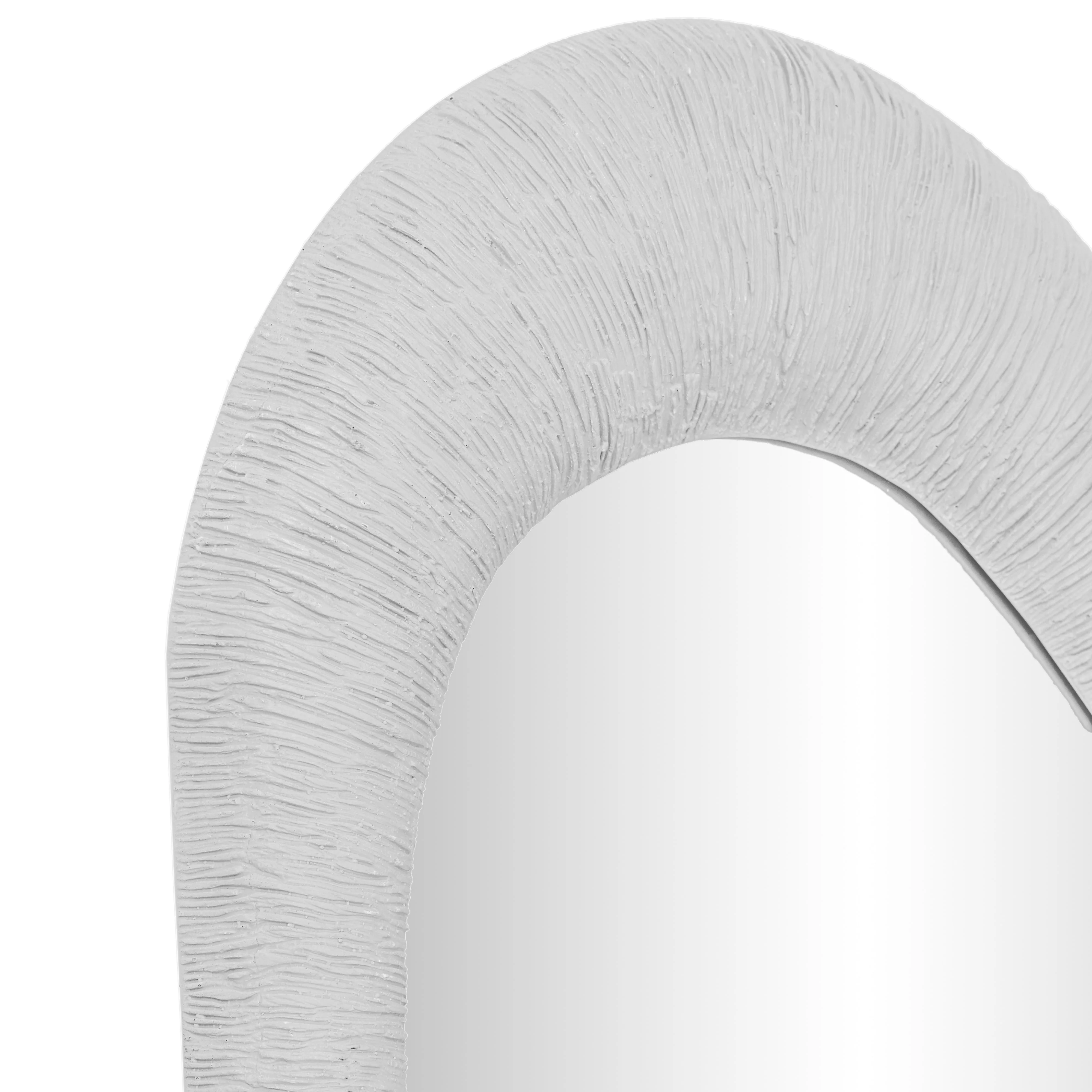 Orpheus 20"X59" Ribbed Faux Stone Fiberglass Floor Mirror - Image 3