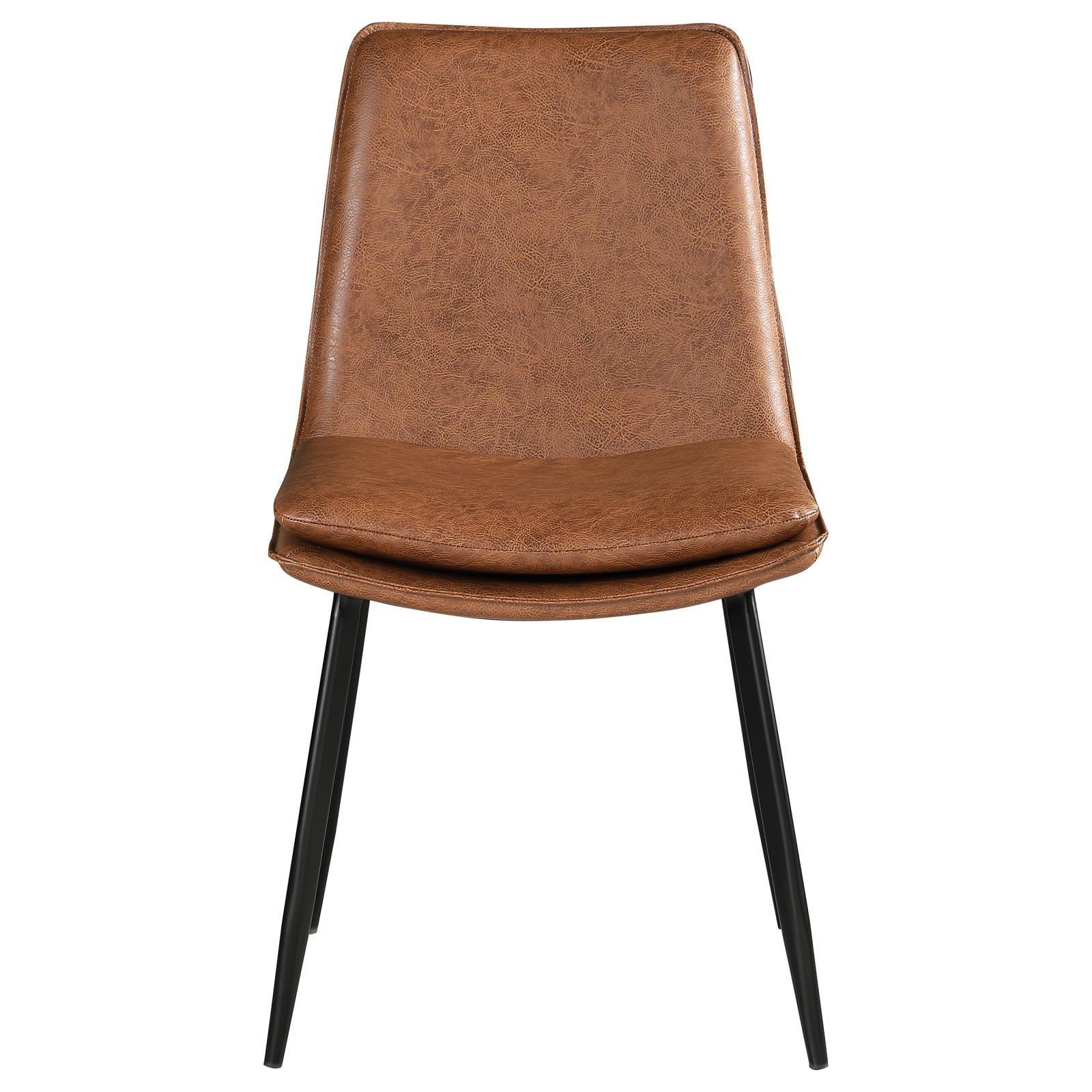Ortega Padded Seat Solid Back Dining Side Chair Coffee and Black (Set of 2) - Image 3