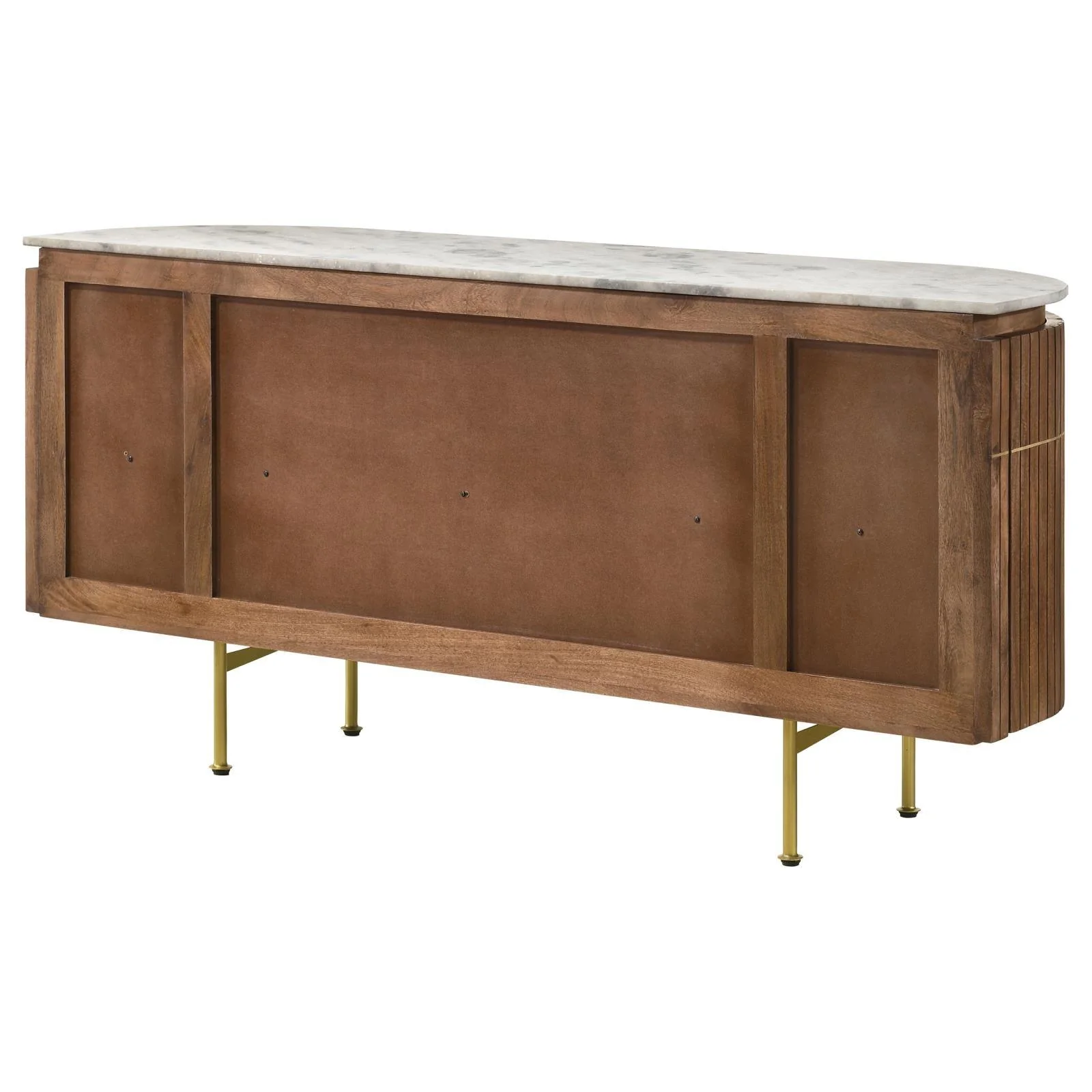 Ortega White and Natural 4-door Marble Top Dining Sideboard Server - Image 8