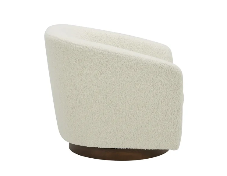 Oscy Swivel Chair Vegan Shearling White - Image 4