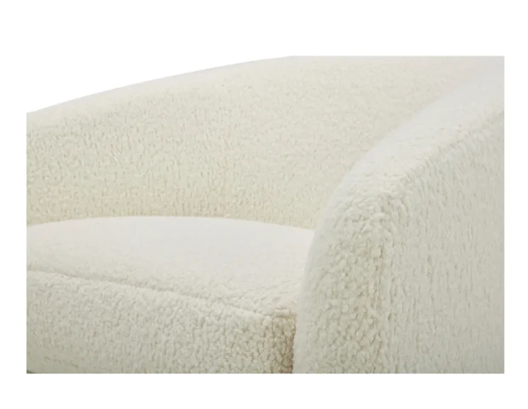 Oscy Swivel Chair Vegan Shearling White - Image 7