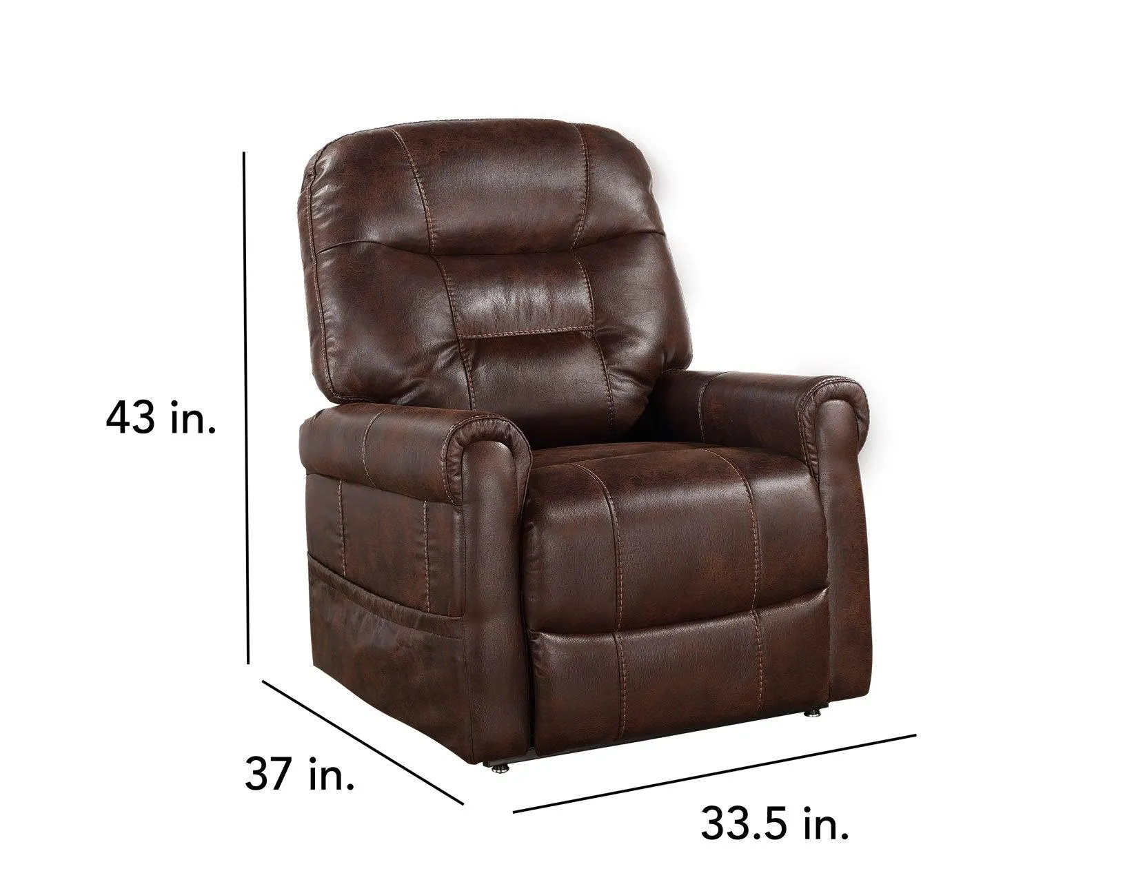 Ottawa Walnut Power Lift Chair with Heat and Massage - Image 22