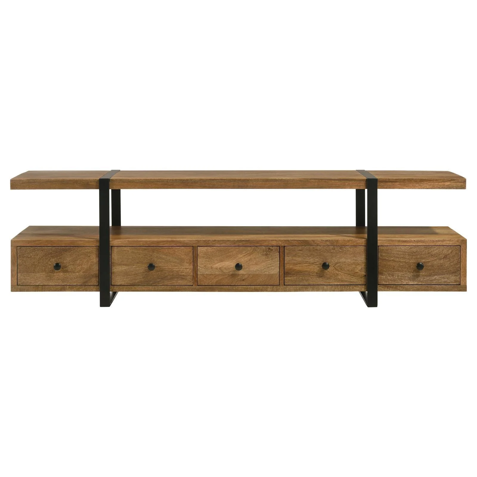 Otto Brown and Gunmetal 4-drawer Solid Wood 70" TV Stand - Image 4