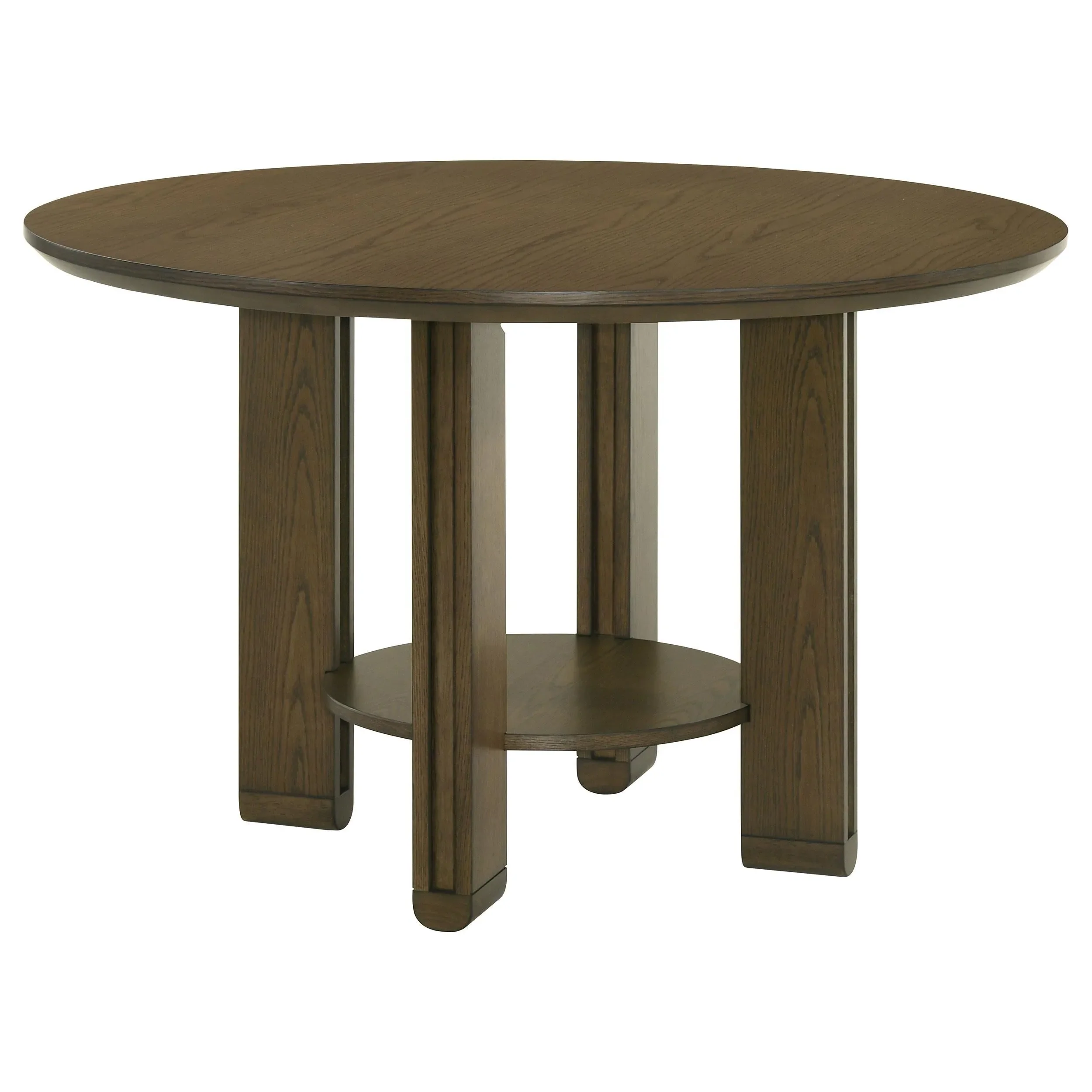 Ottowa Brown 5-Piece Round Wood Dining Room Table Set - Image 3
