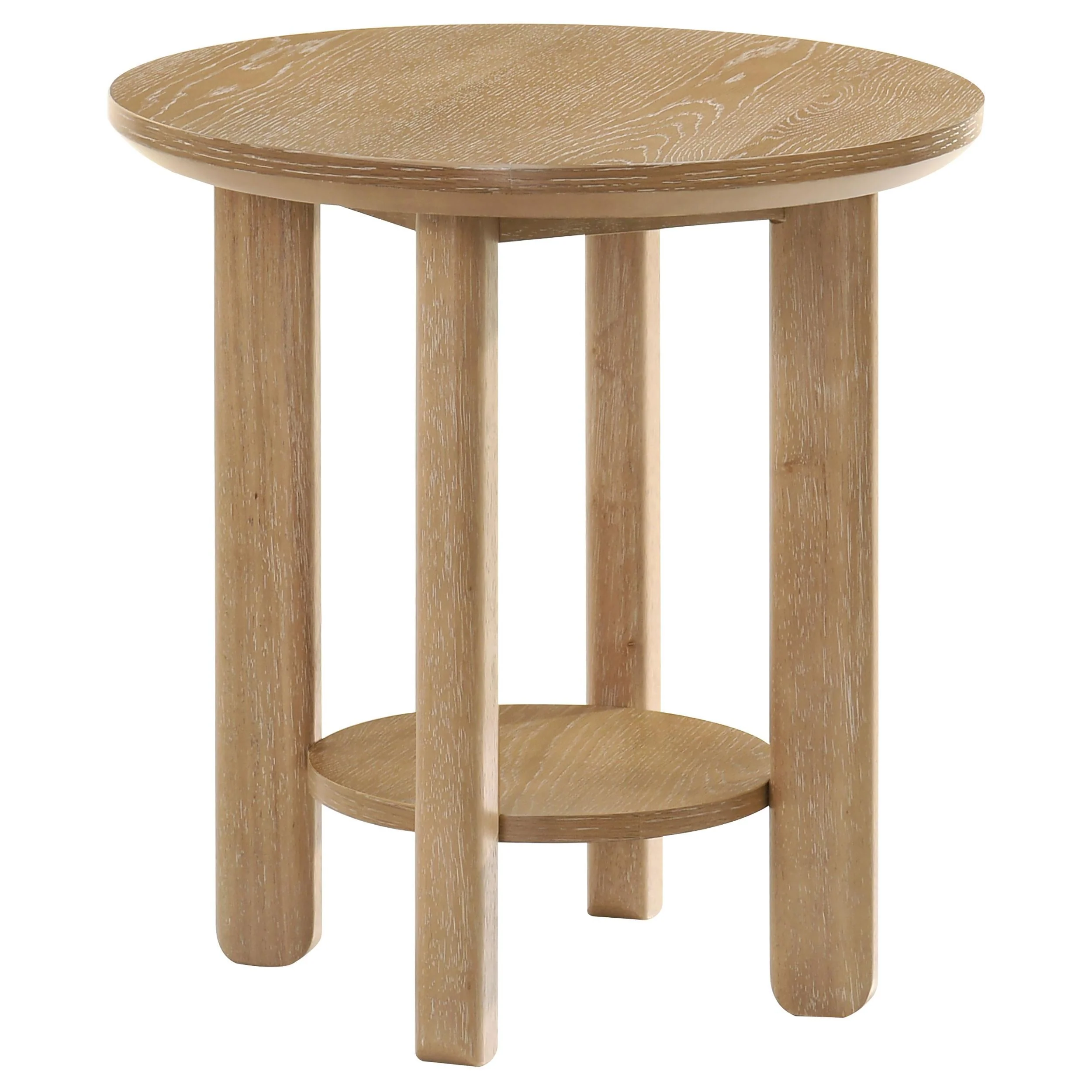 Ottowa Light Oak 2-Piece Round Wood Coffee Table Set - Image 3
