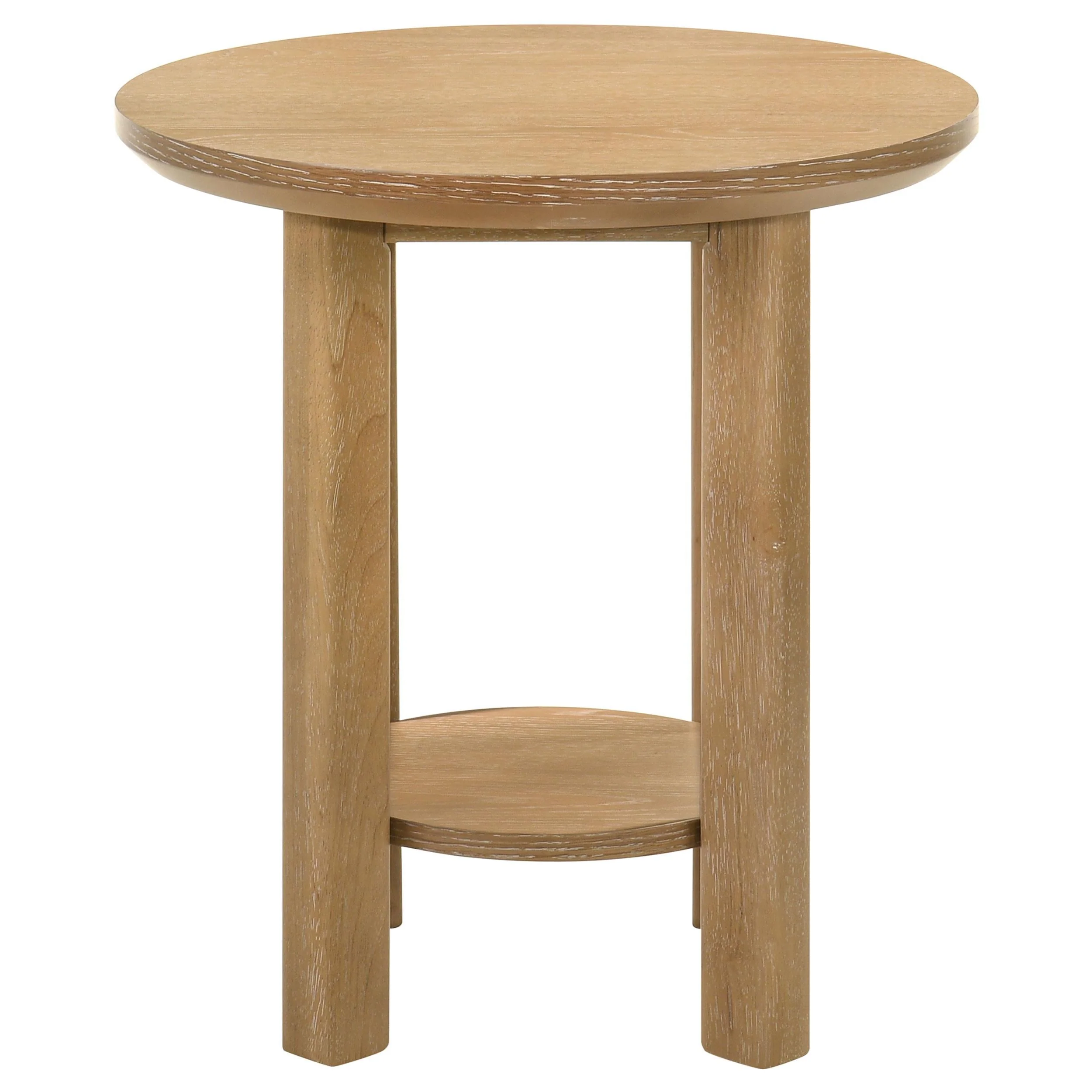 Ottowa Light Oak 2-Piece Round Wood Coffee Table Set - Image 4
