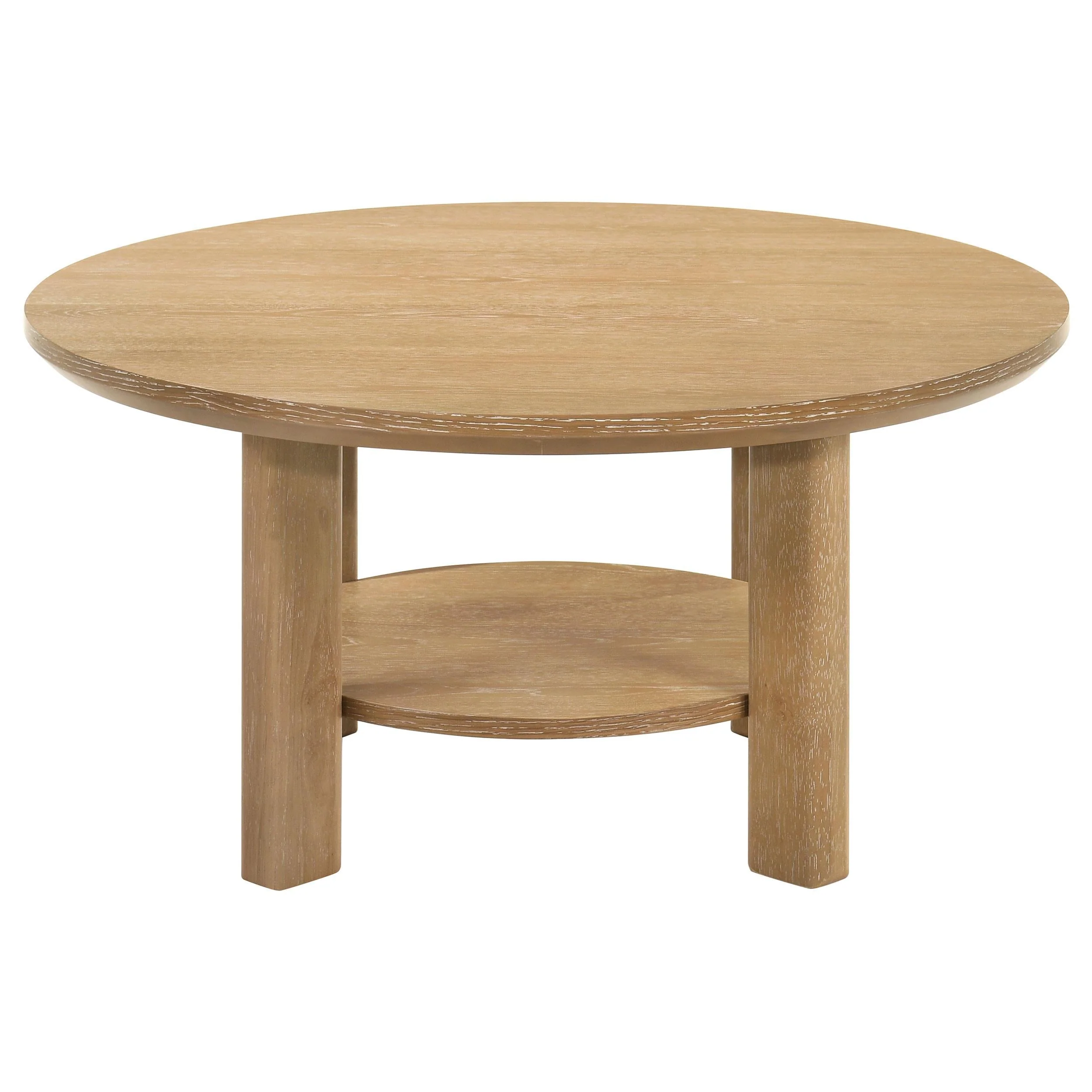 Ottowa Light Oak 2-Piece Round Wood Coffee Table Set - Image 7