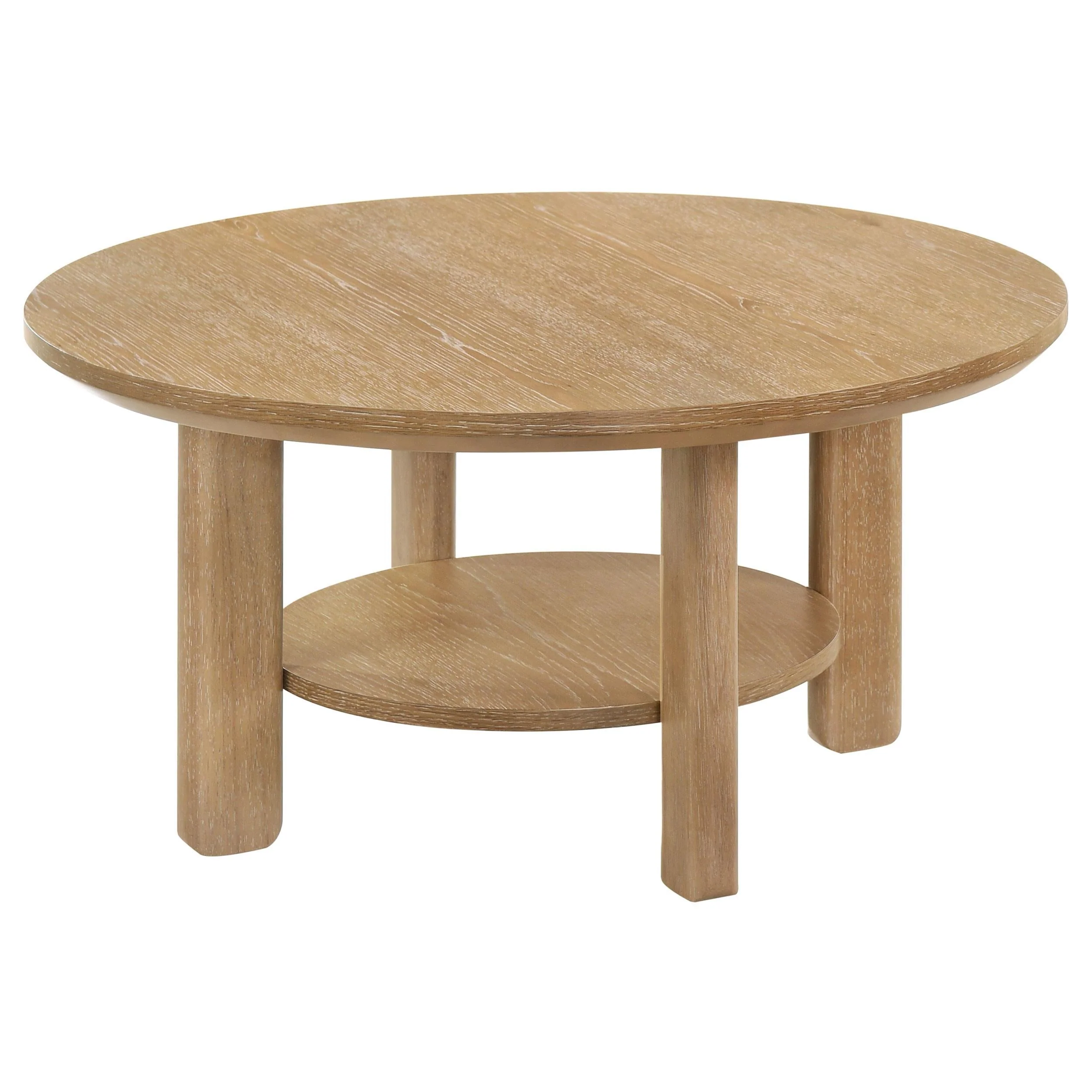 Ottowa Light Oak 36-inch Round Wood Cocktail Coffee Table - Image 4