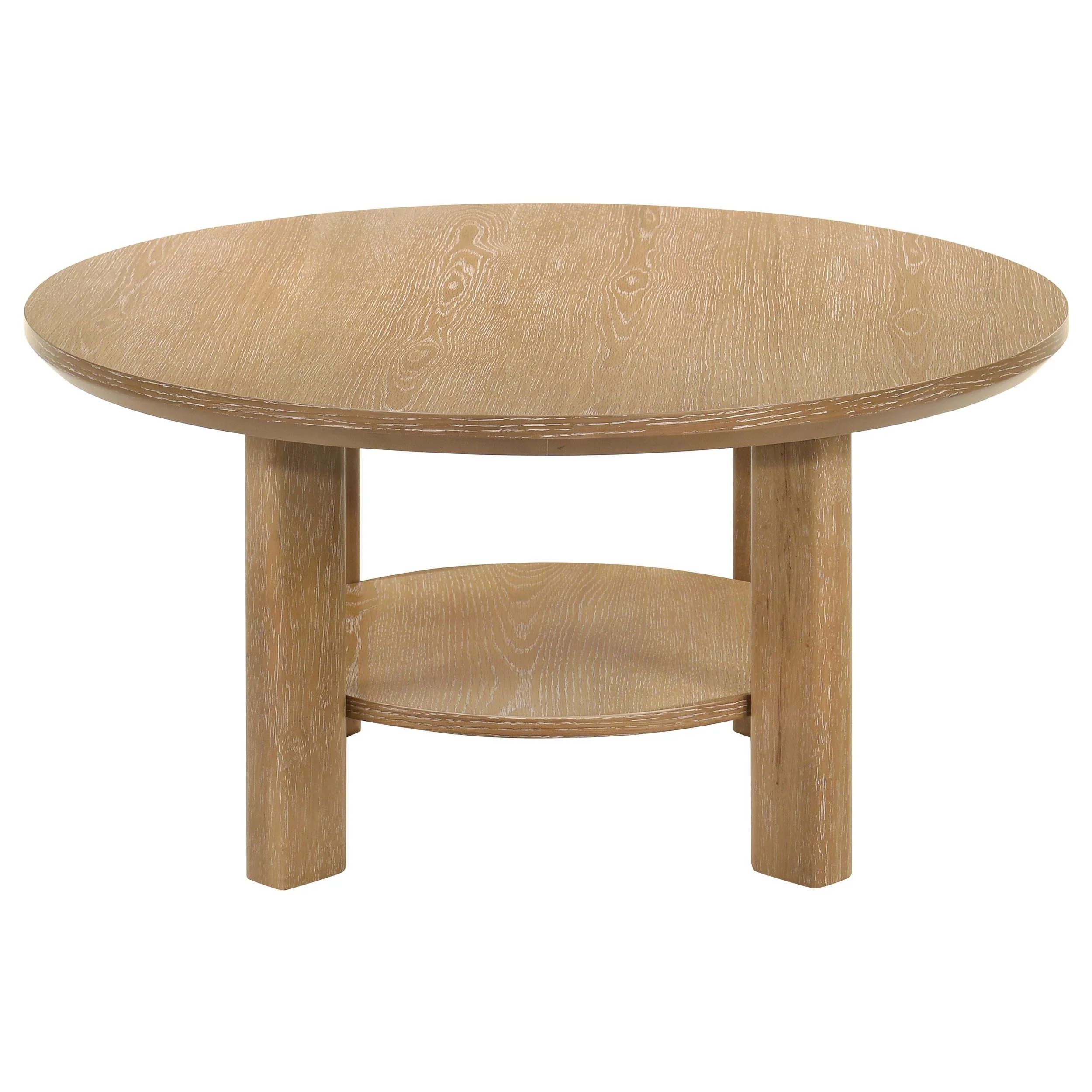 Ottowa Light Oak 36-inch Round Wood Cocktail Coffee Table - Image 5