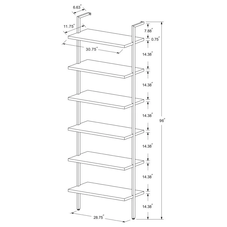 Owens Walnut 3-piece 96-inch Wall Mounted Bookshelf Set - Image 11