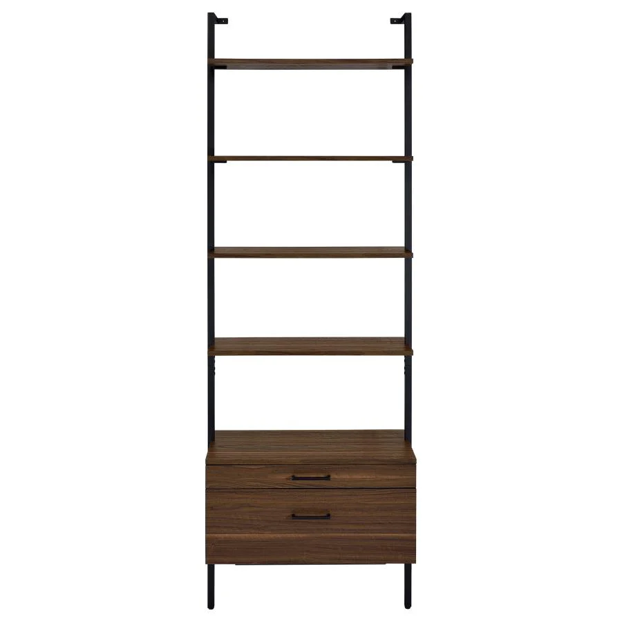 Owens Walnut 3-piece 96-inch Wall Mounted Bookshelf Set - Image 5