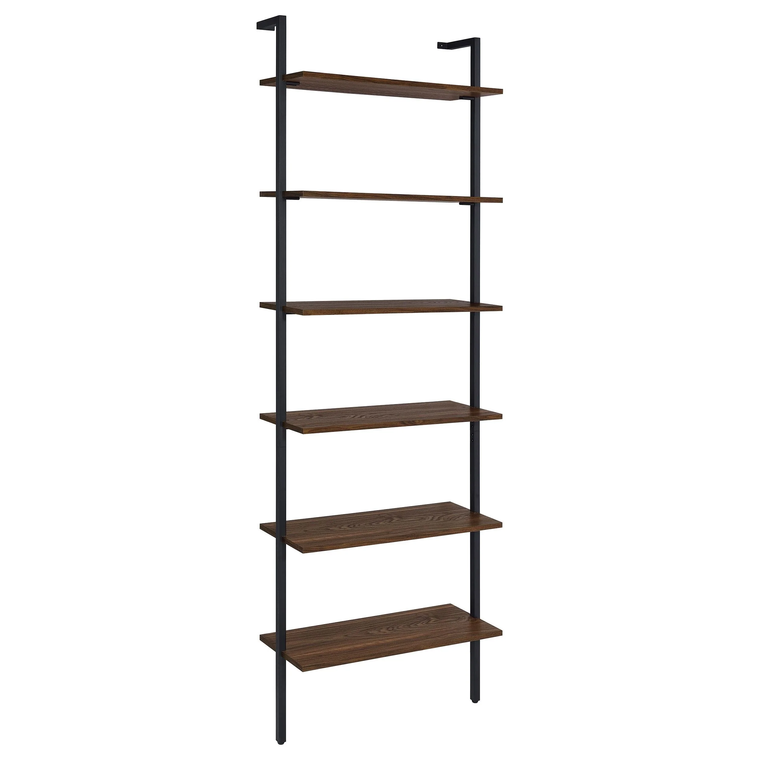 Owens Walnut 31-inch 6-shelf Wall Bookshelf - Image 2