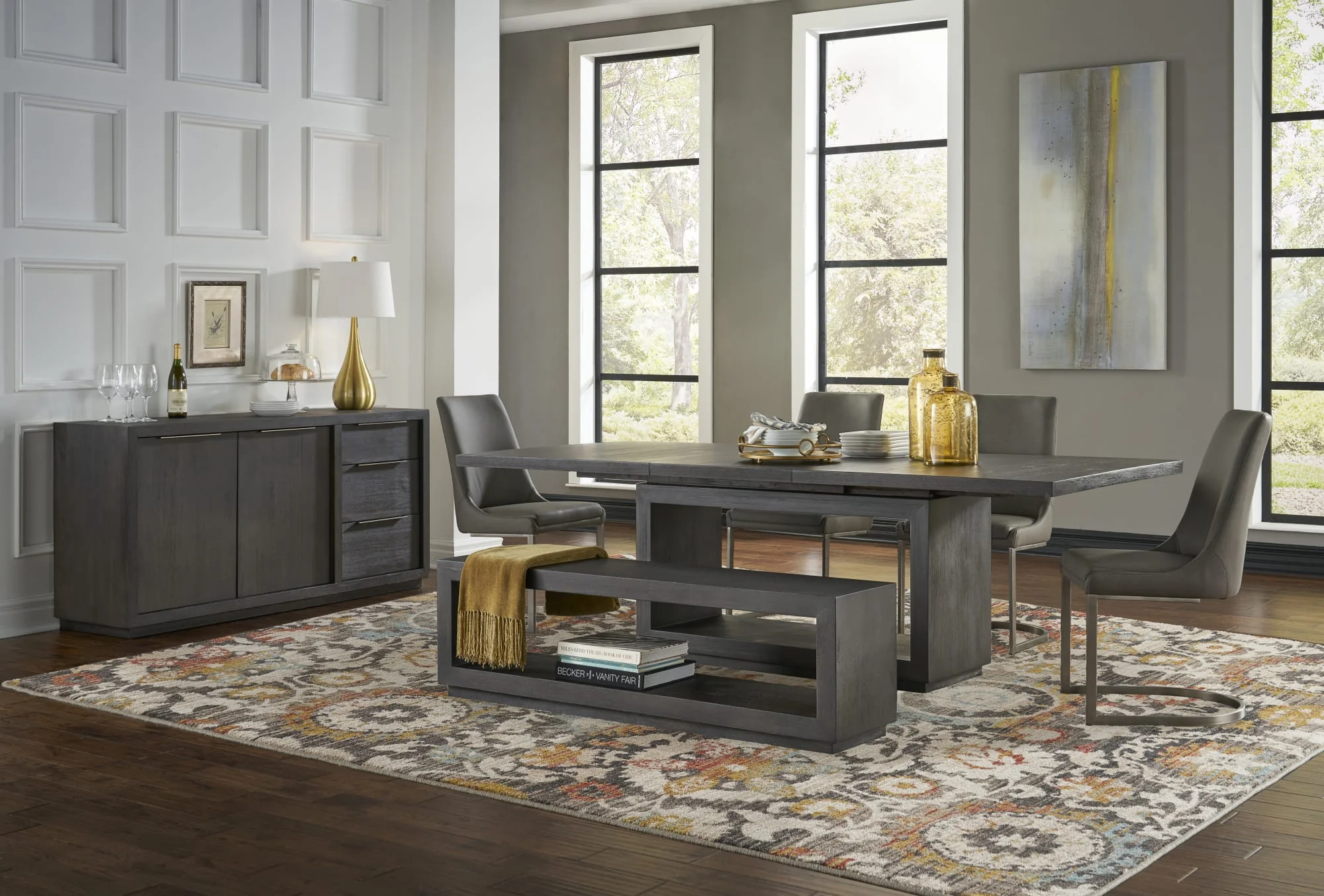 Oxford Basalt Grey Rectangular Dining Table - Image 2