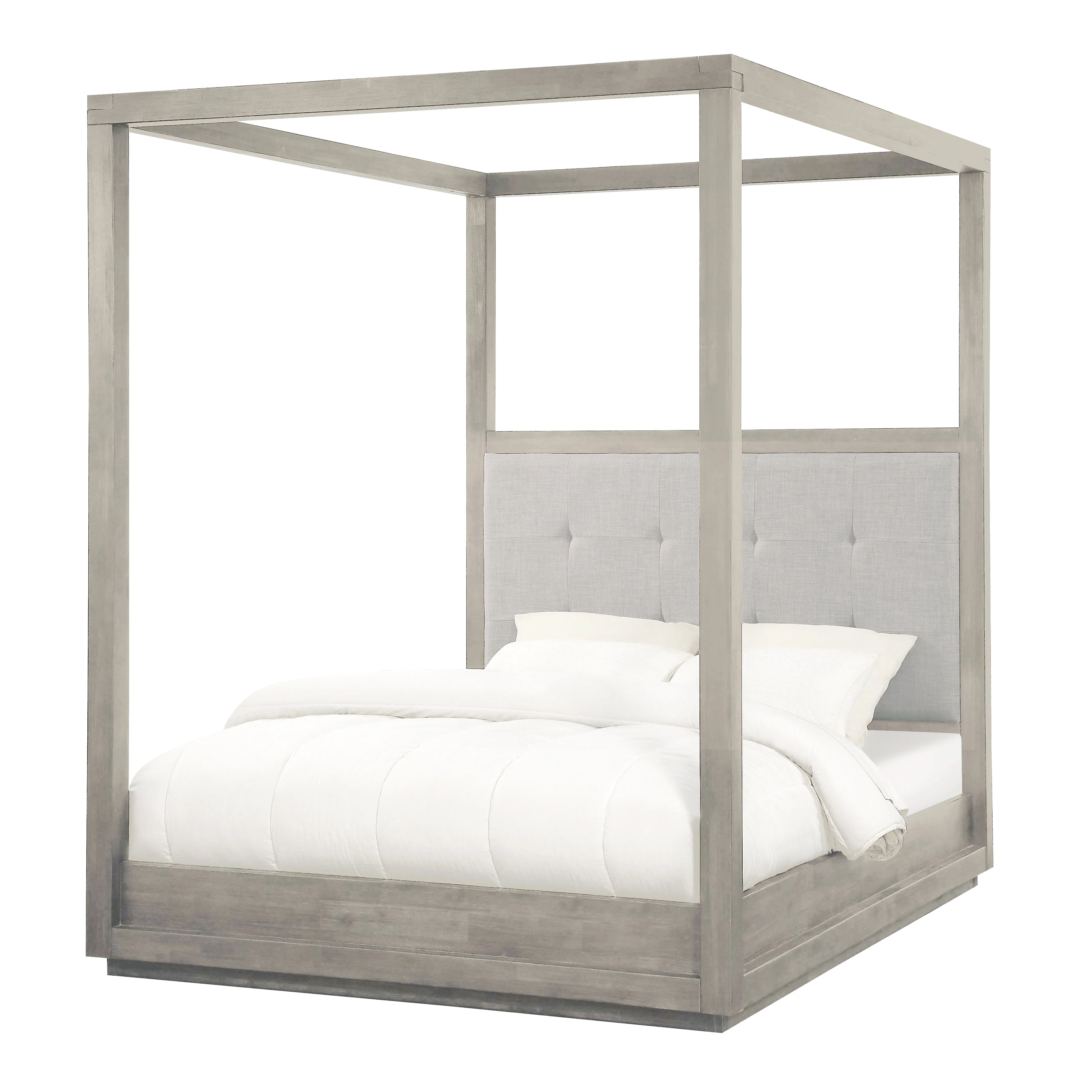 Oxford Upholstered California King Canopy Bed in Mineral - Image 4