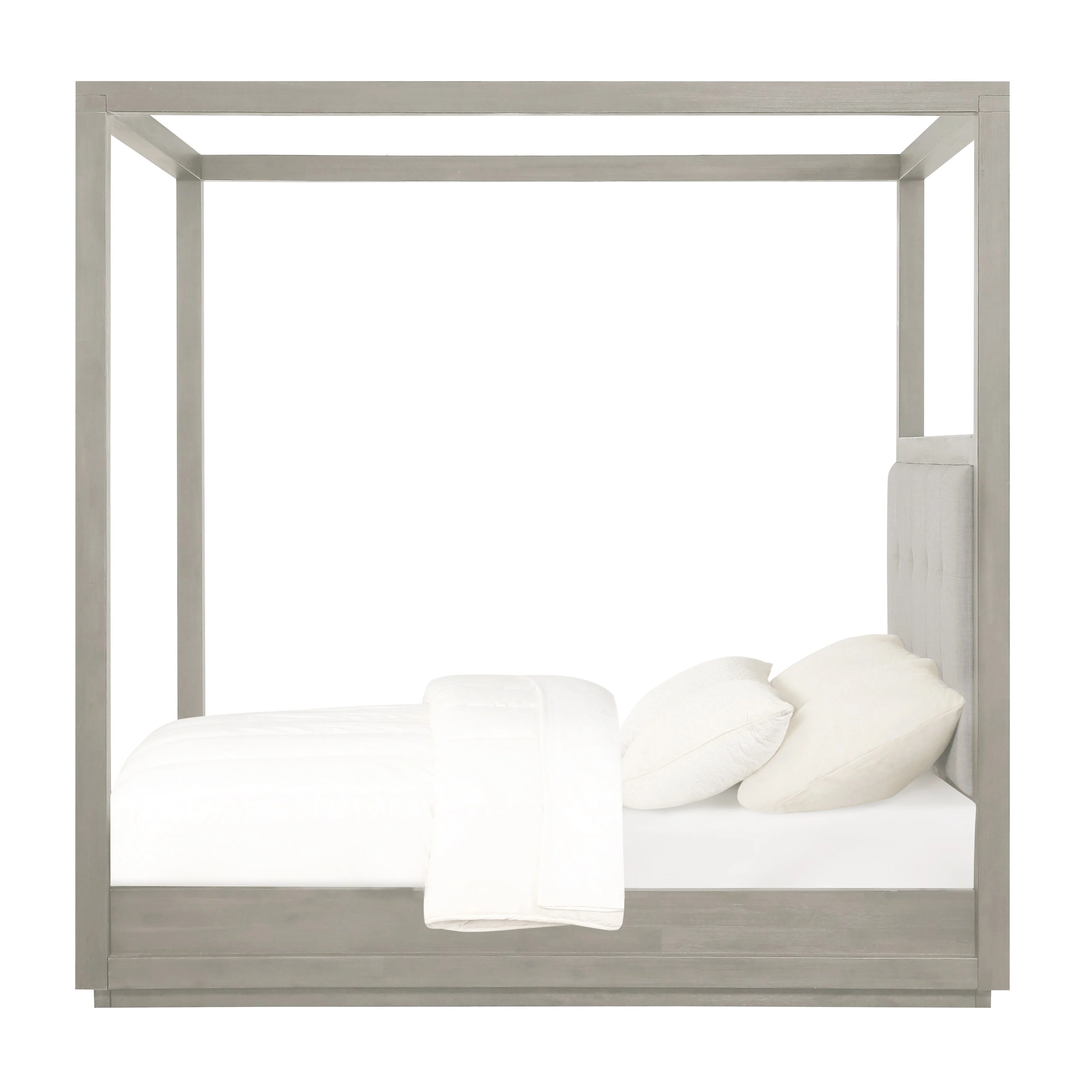 Oxford Upholstered California King Canopy Bed in Mineral - Image 6