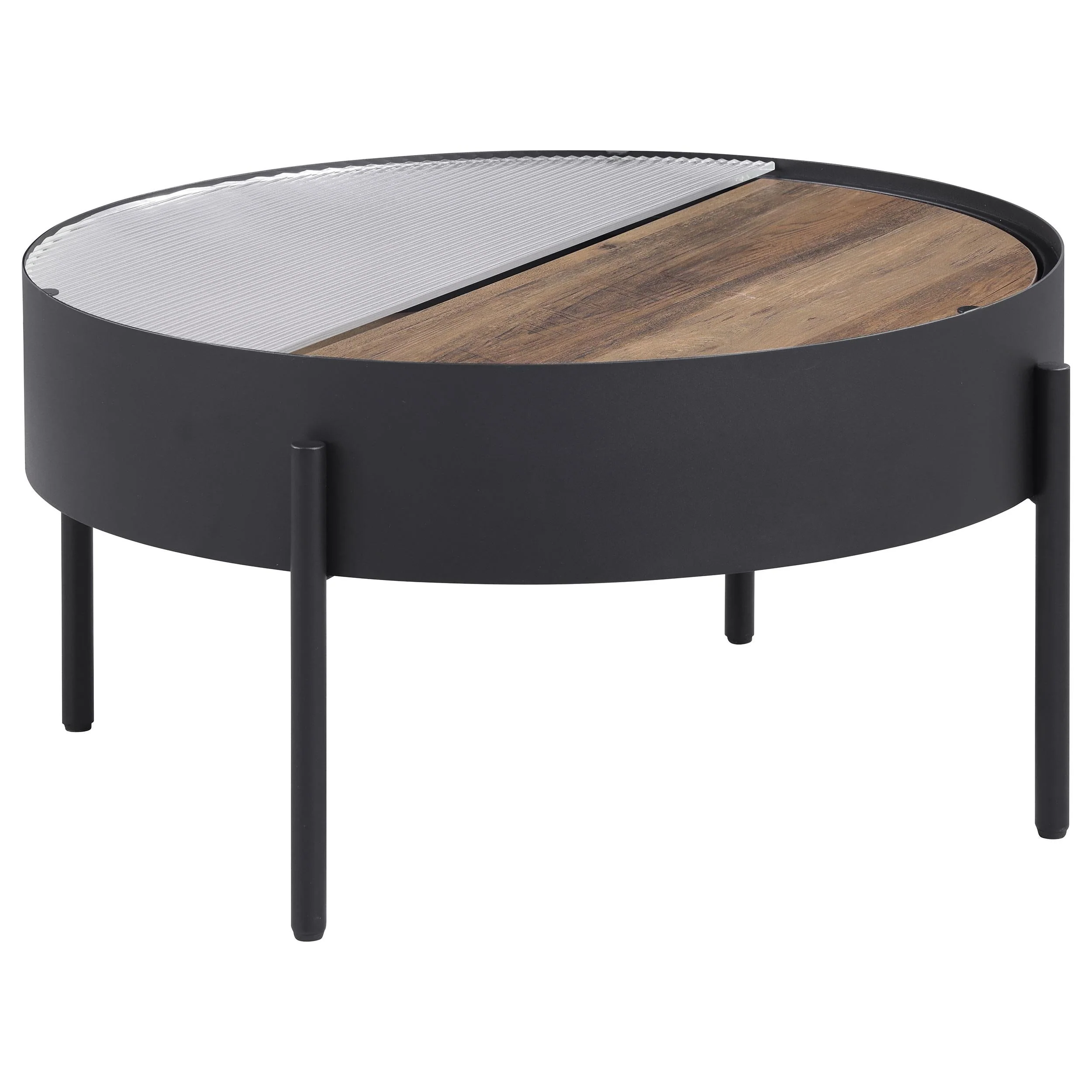 Ozella Sandy Black 2-Piece Round Coffee and End Table Set - Image 10