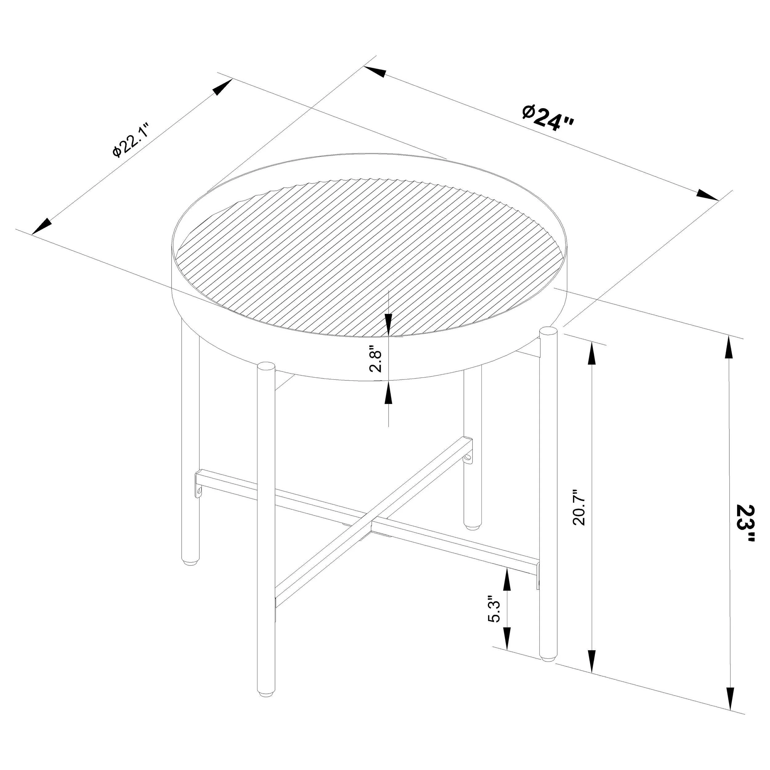 Ozella Sandy Black 2-Piece Round Coffee and End Table Set - Image 14
