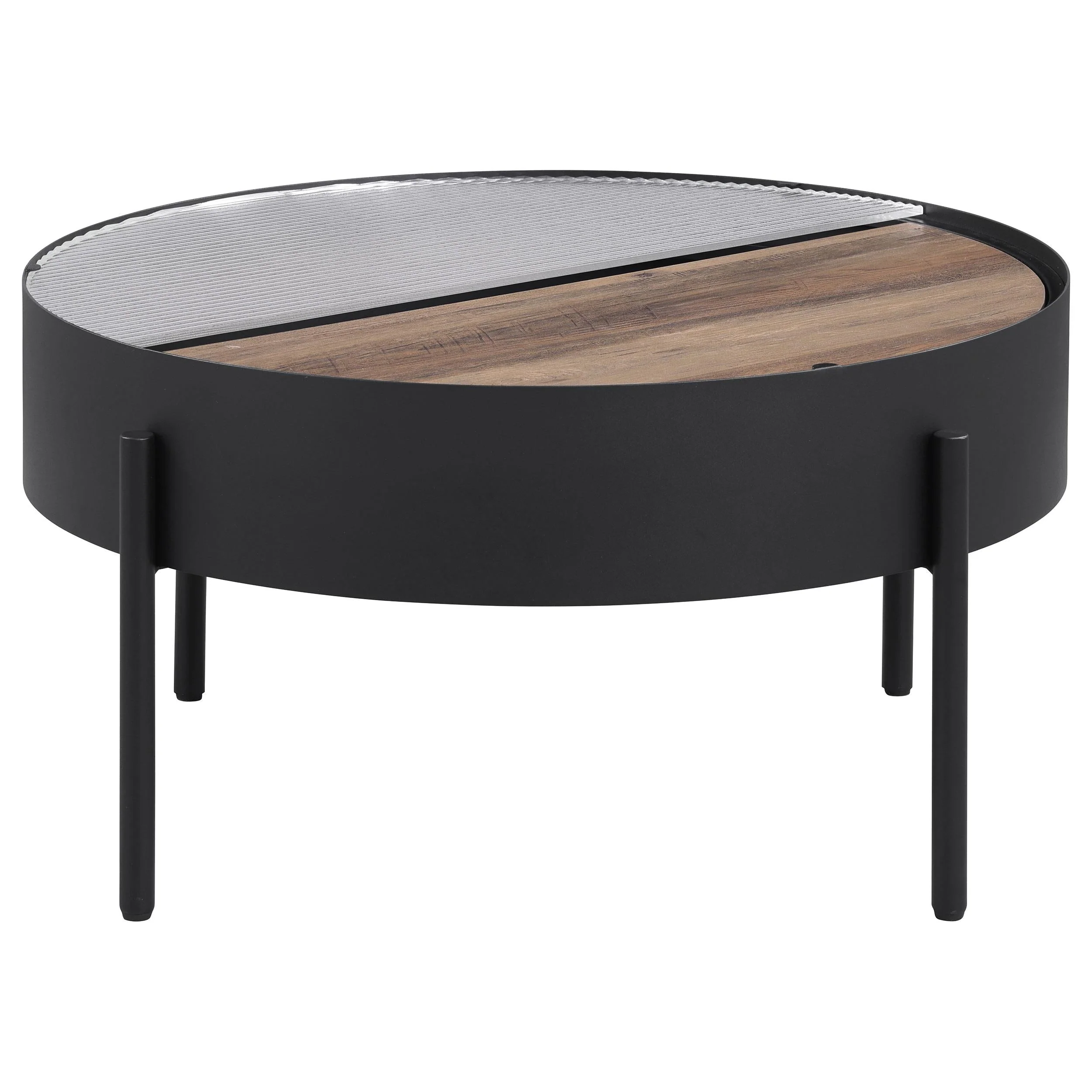 Ozella Sandy Black 2-Piece Round Coffee and End Table Set - Image 8