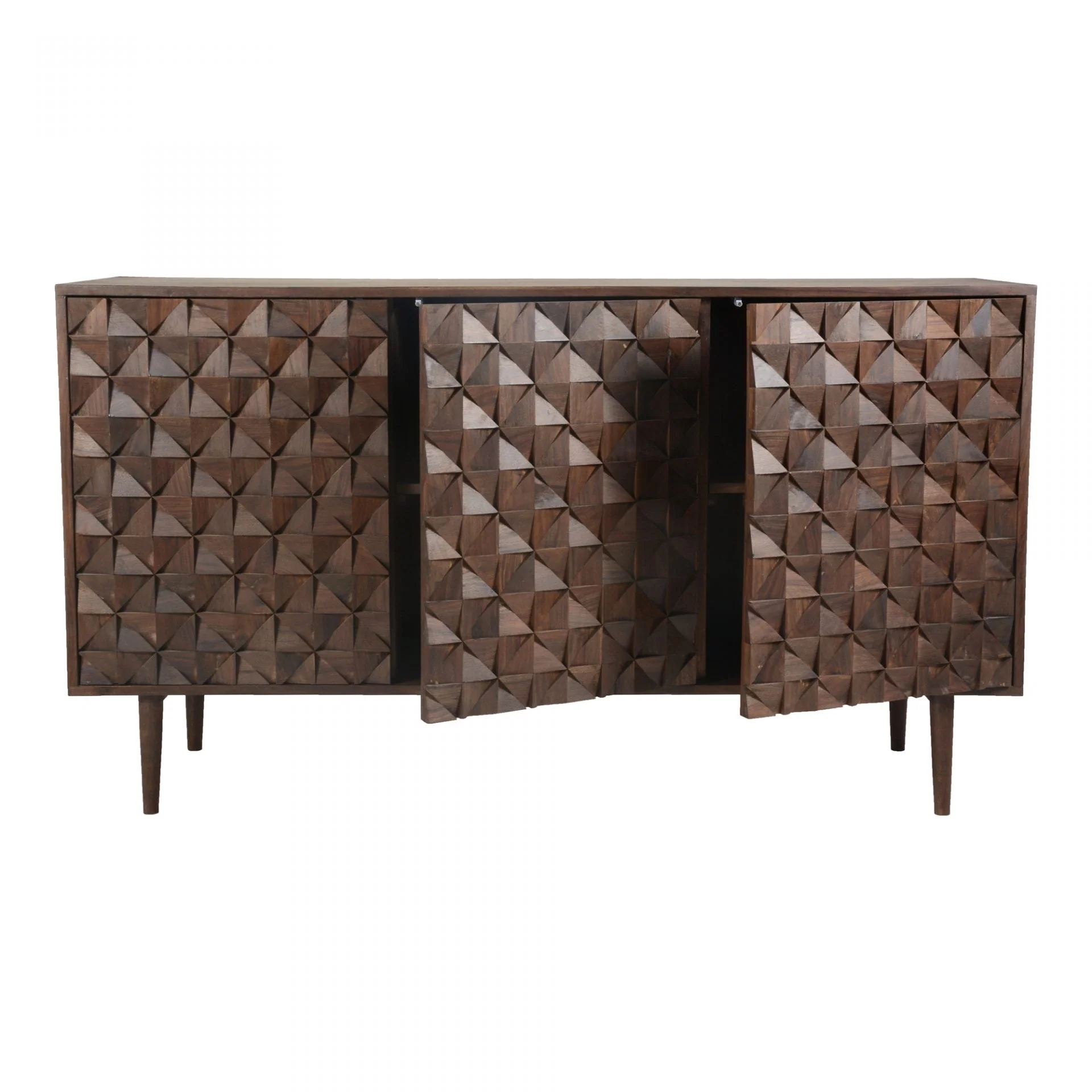Pablo 3 Door Sideboard Dark Brown - Image 3