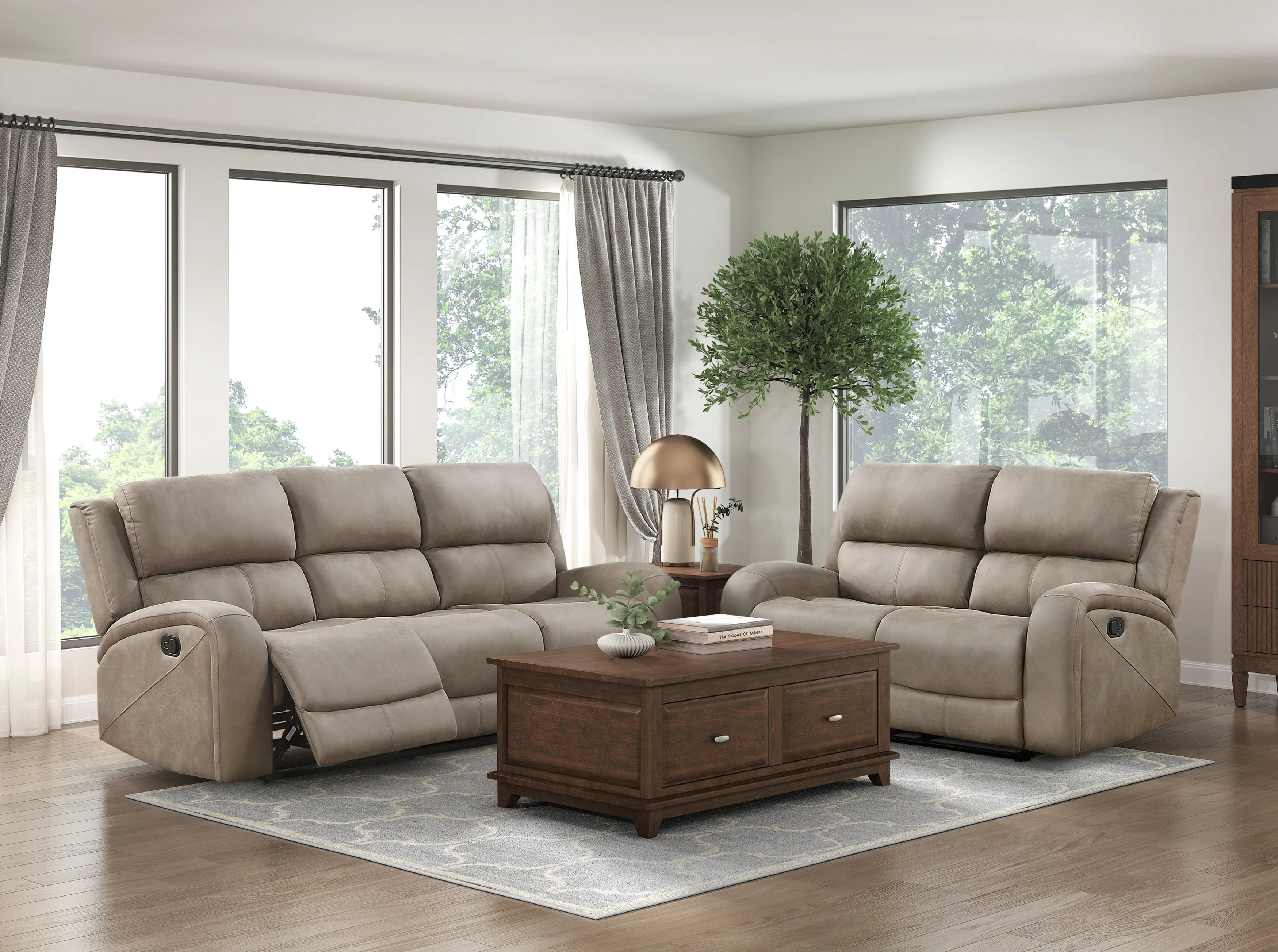 Pagosa Brown Double Reclining Loveseat - Image 2