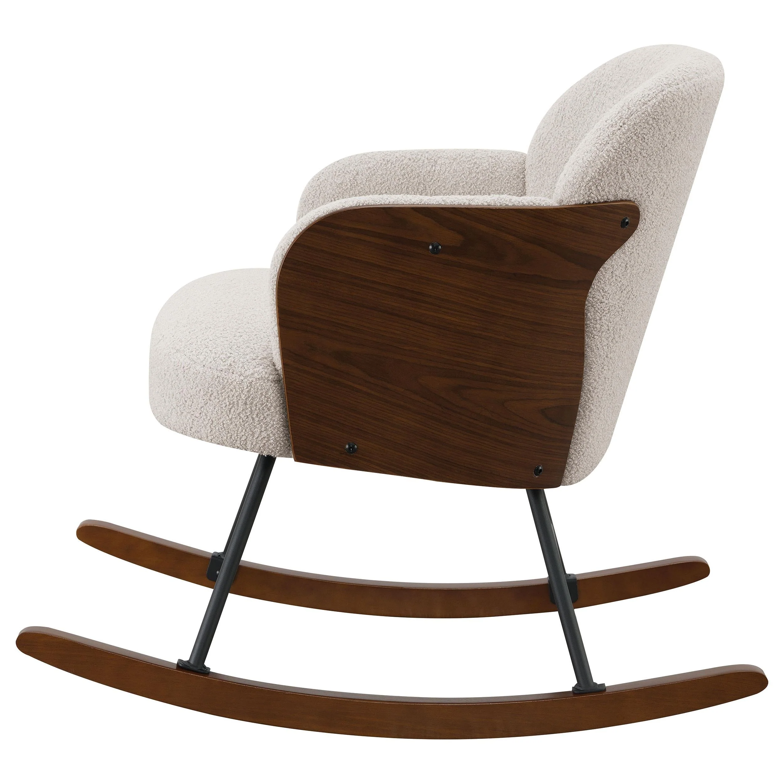Paige Beige Boucle Mid Back Rocking Chair - Image 5