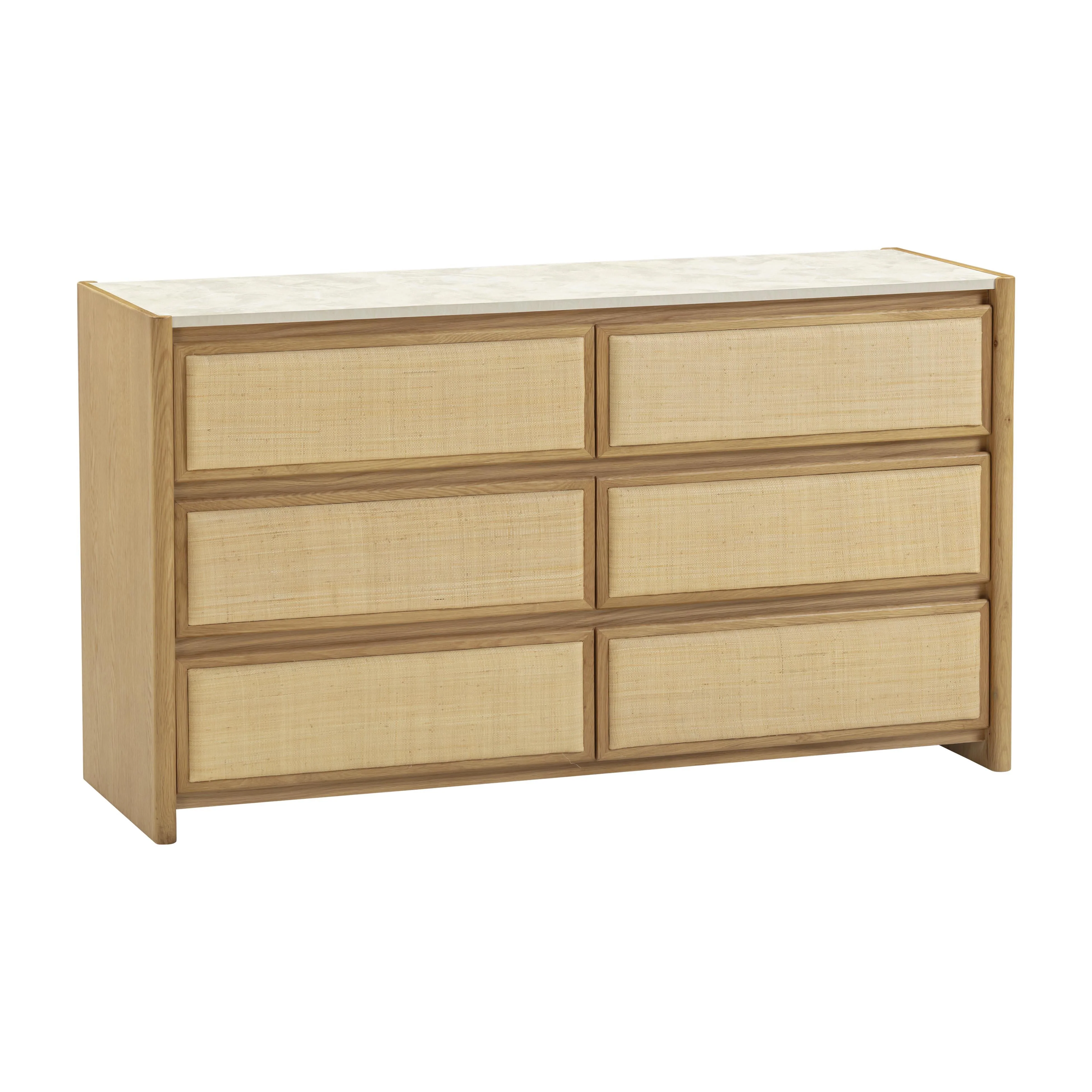 Paige Natural Oak 6-Drawer Dresser - Image 2