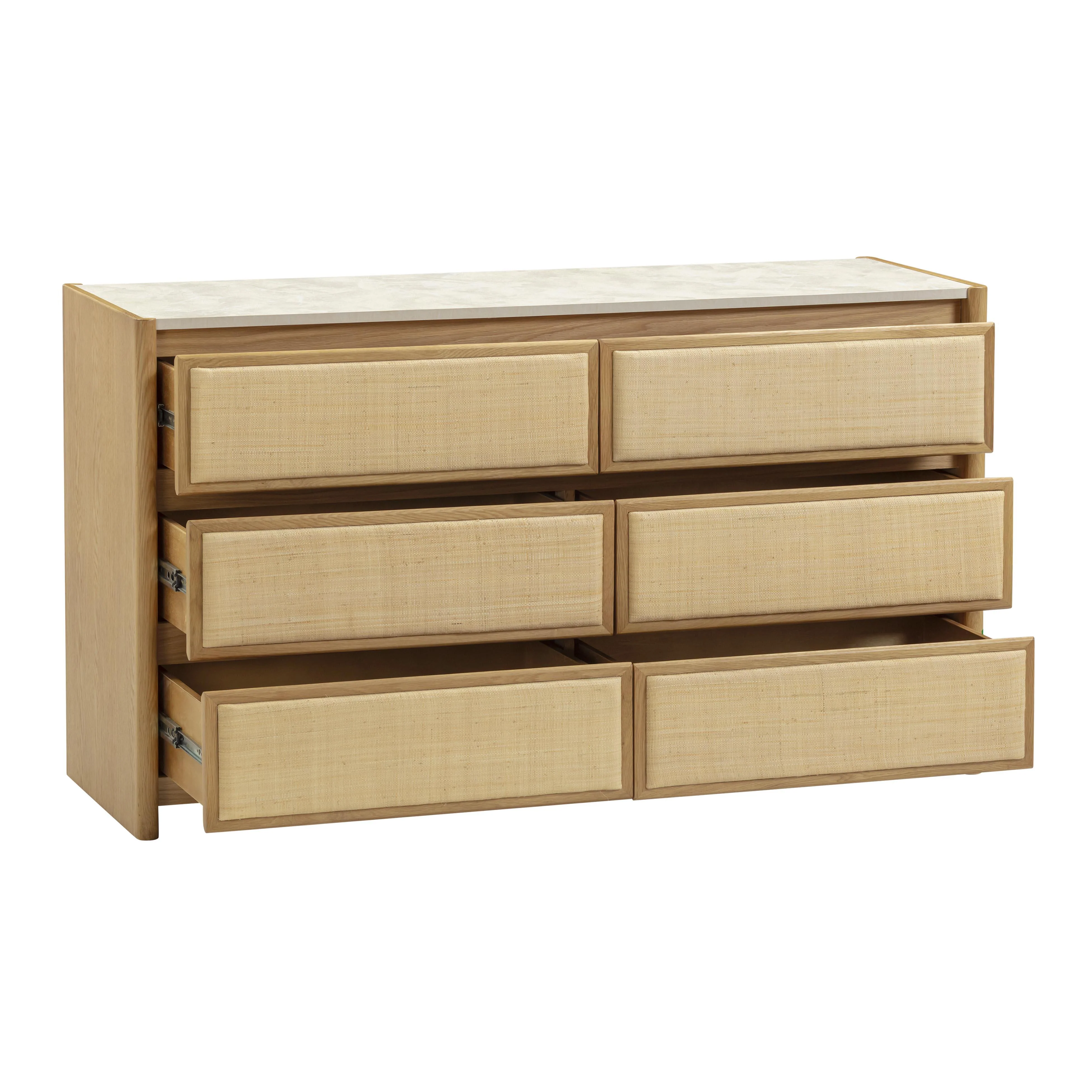 Paige Natural Oak 6-Drawer Dresser - Image 3