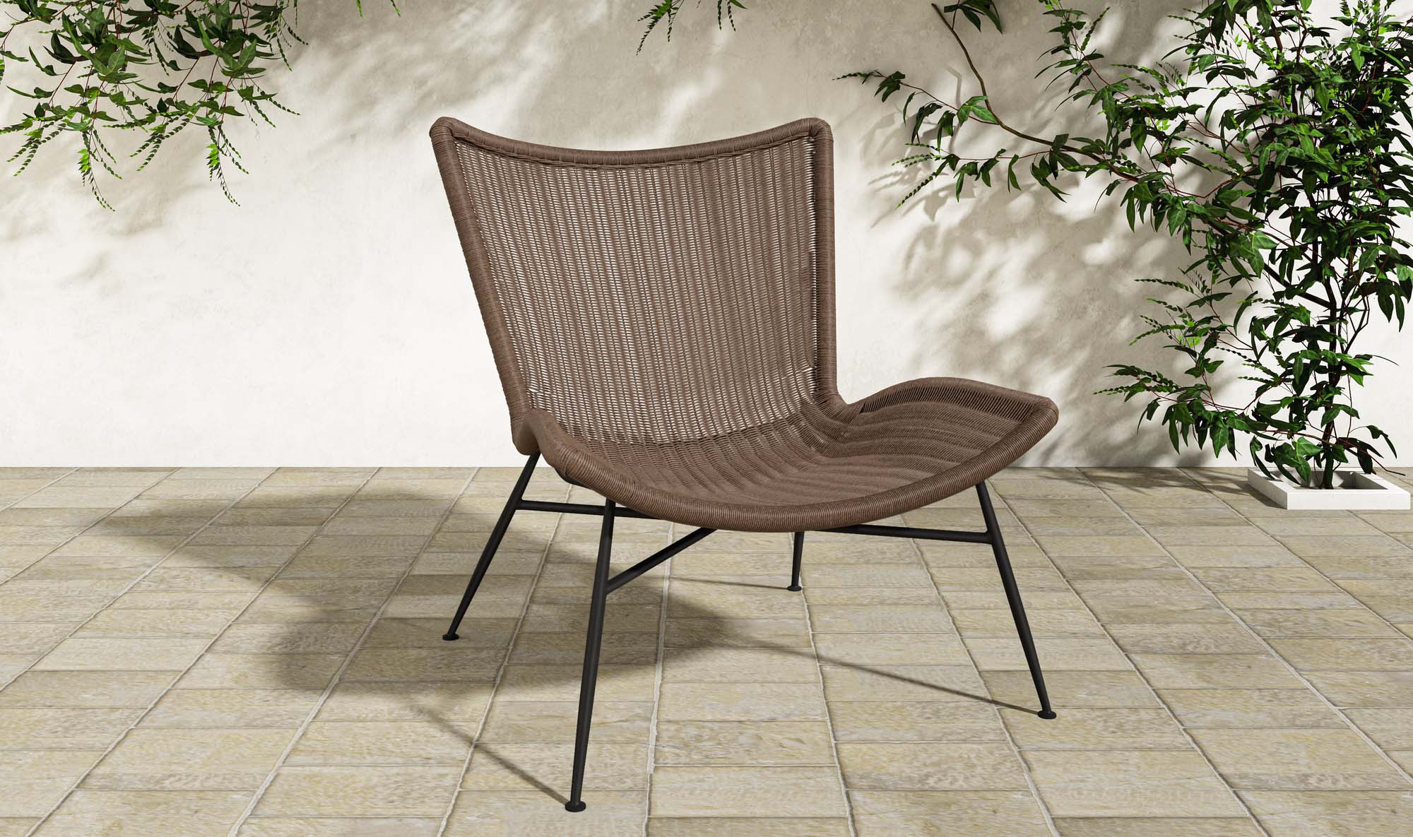 Paige Outdoor Accent Chair Brown - Image 3