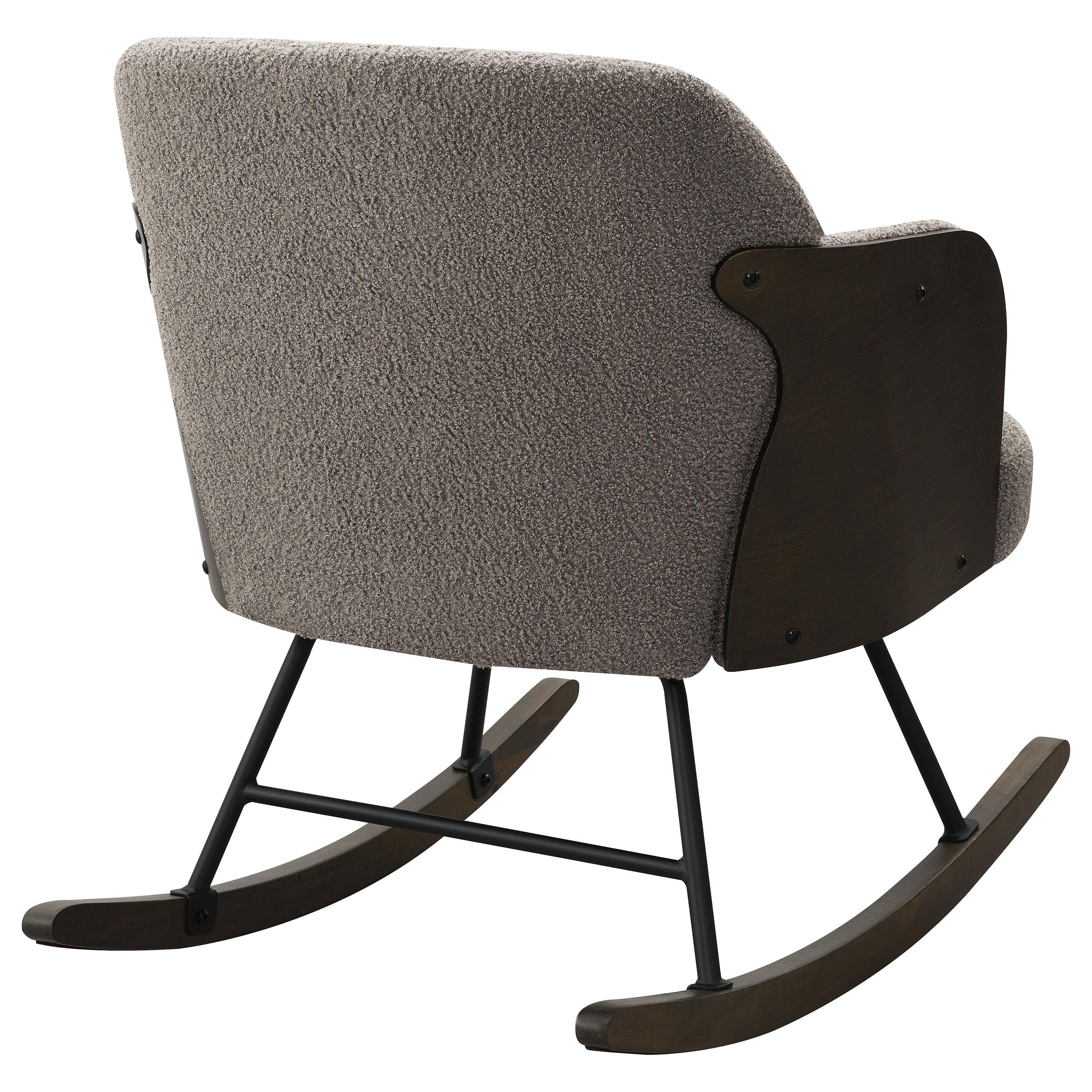 Paige Taupe Boucle Mid Back Rocking Chair - Image 6